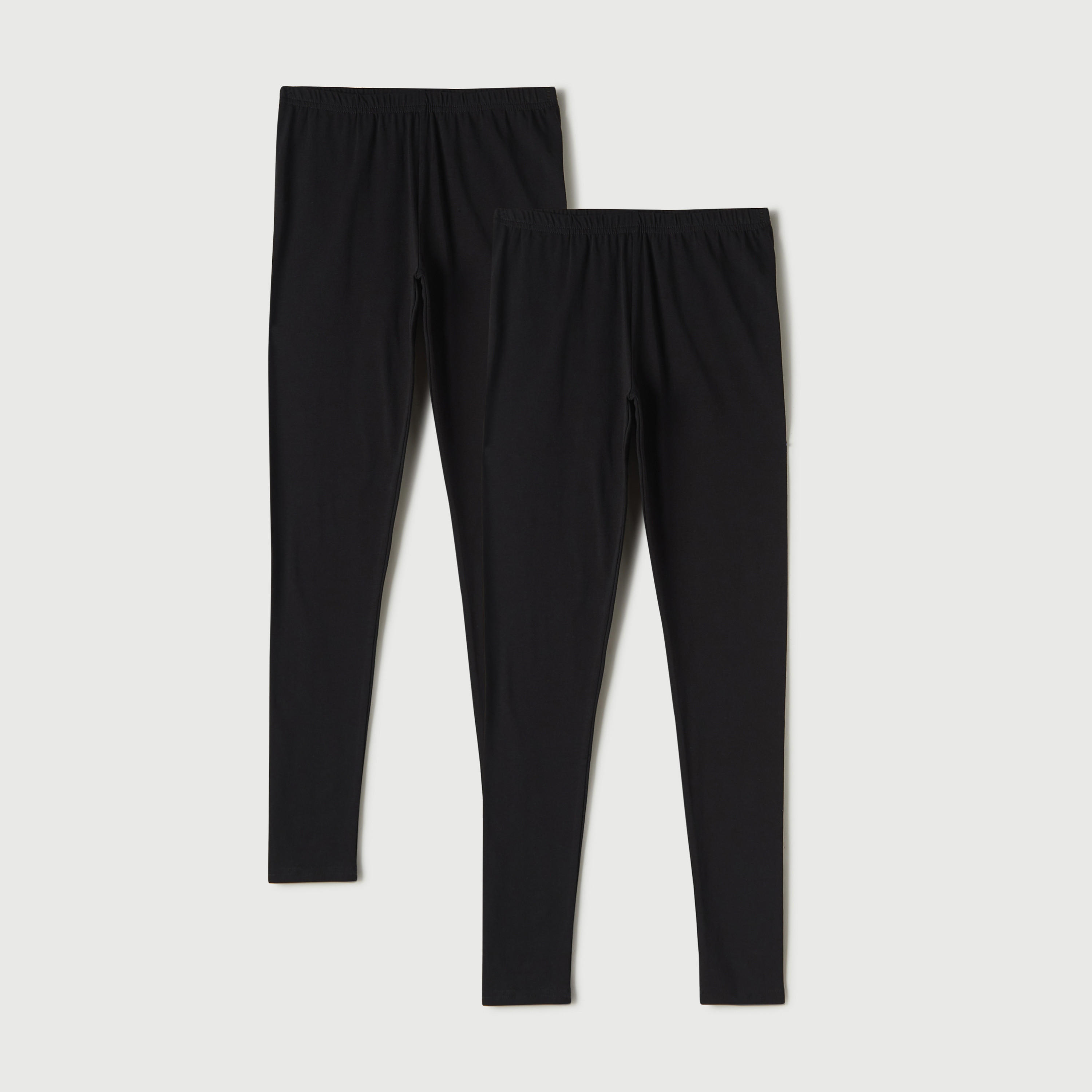 بنطلون ليقنز بخصر مطاطي فليكسي كومفورت - عبوة من قطعتين-women-clothing-bottoms-leggings-image-1