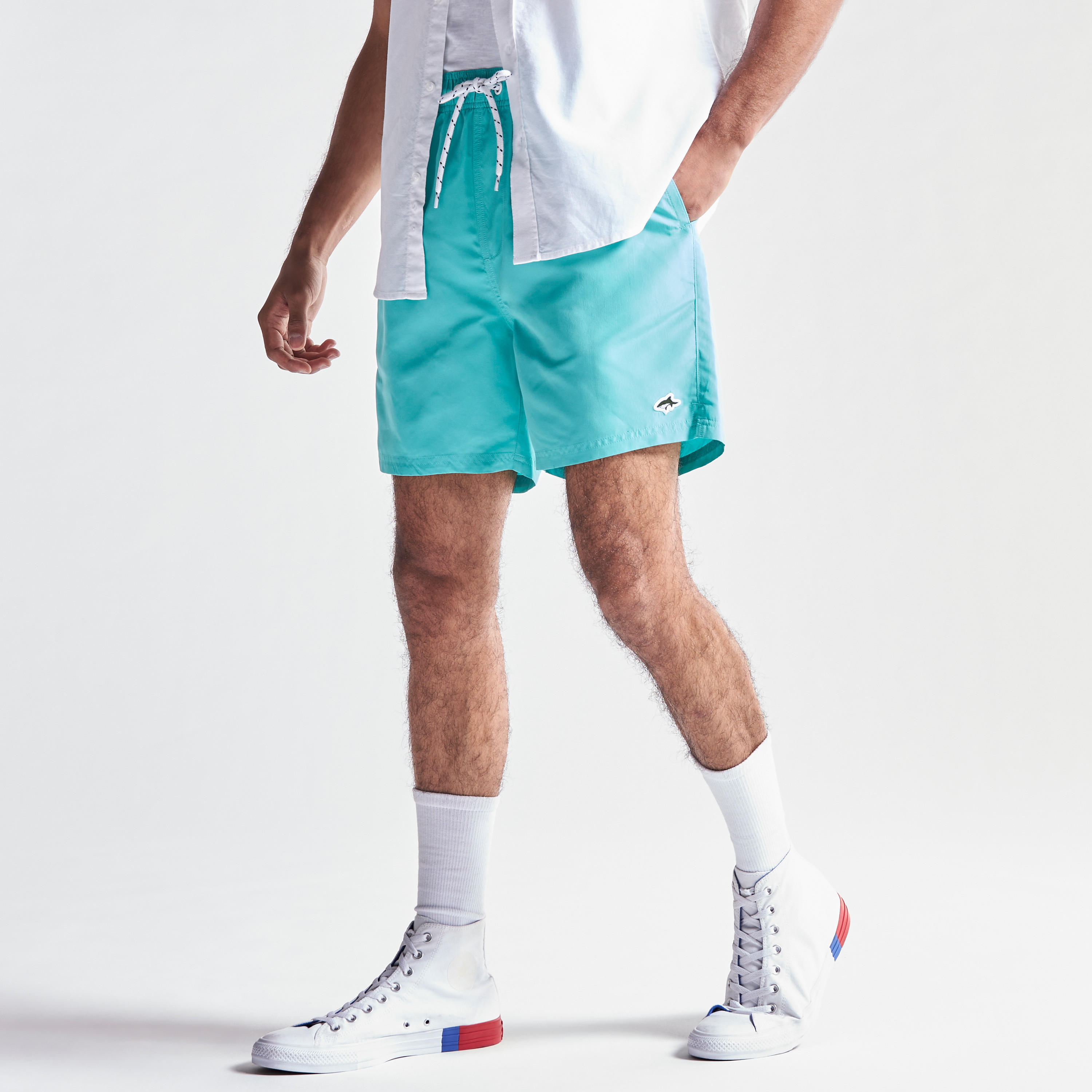 Le Shark Solid Shorts with Drawstring Closure and Pockets-men-clothing-bottoms-shorts-image-4