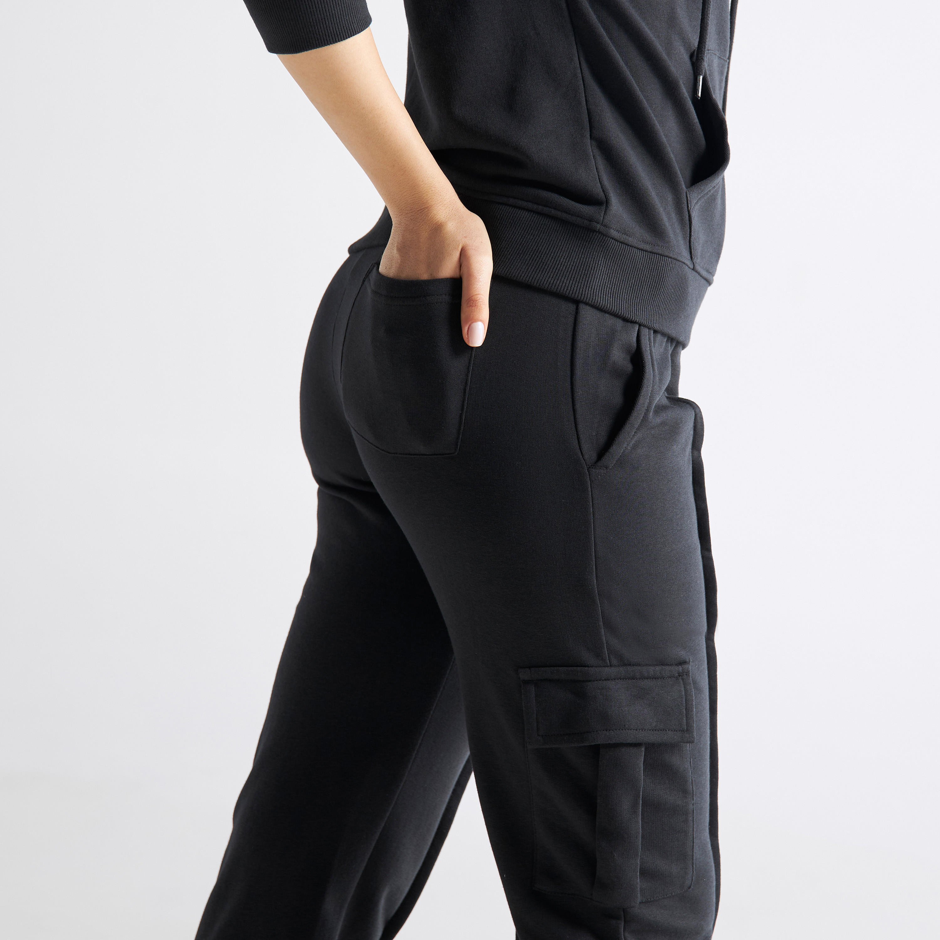 Solid Pants with Elasticated Waistband and Pockets-women-clothing-bottoms-trousers-image-4