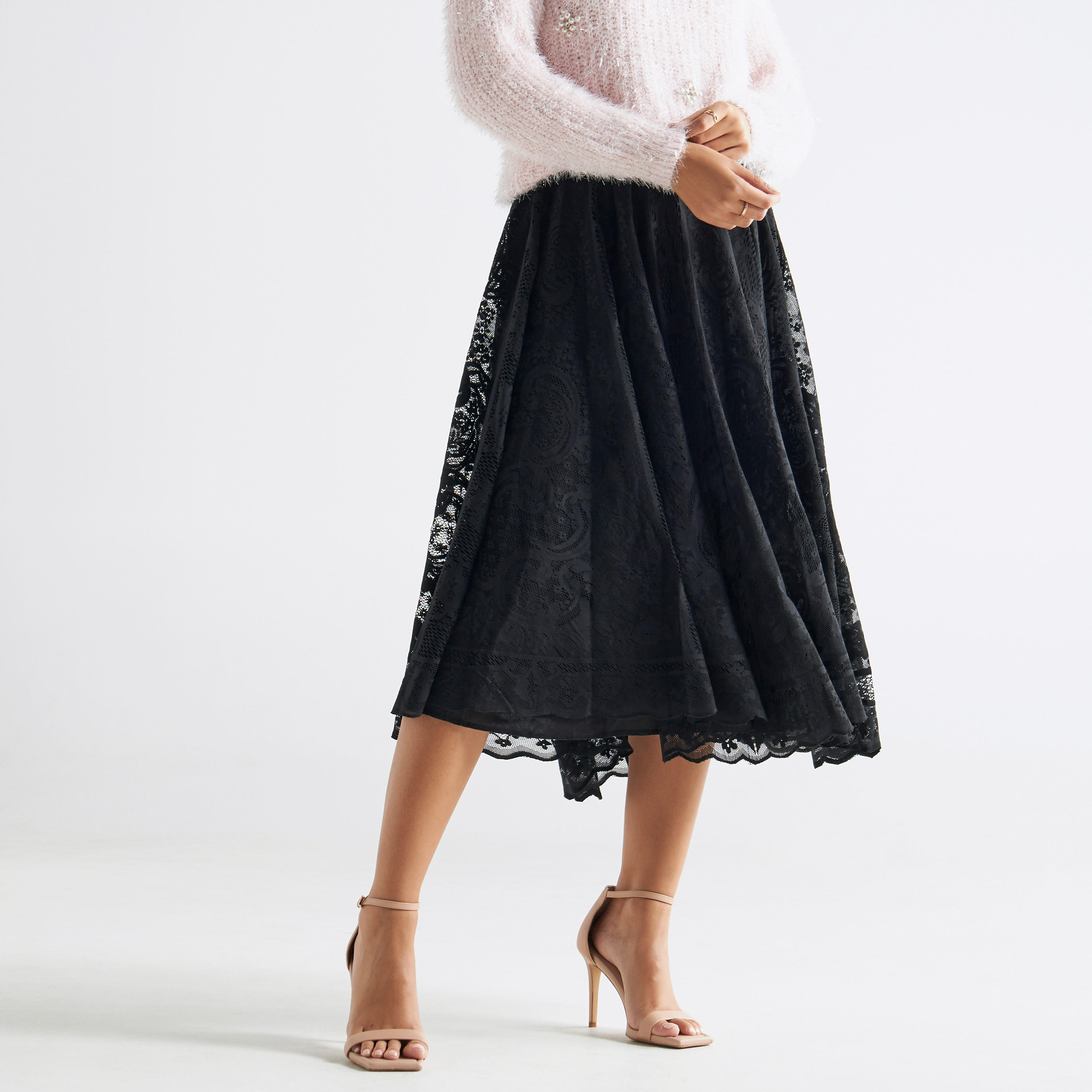 تنورة بتفاصيل دانتيل-women-clothing-bottoms-skirts-image-4