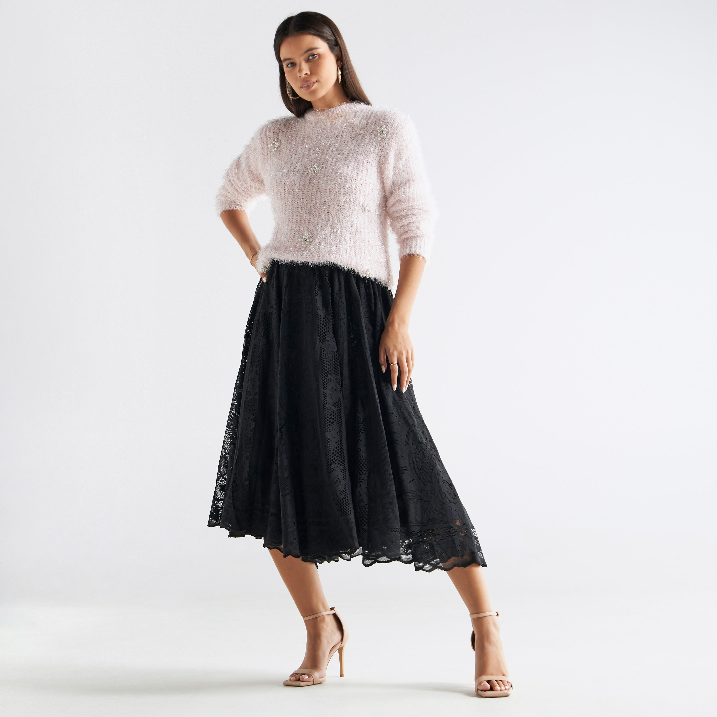 تنورة بتفاصيل دانتيل-women-clothing-bottoms-skirts-image-3
