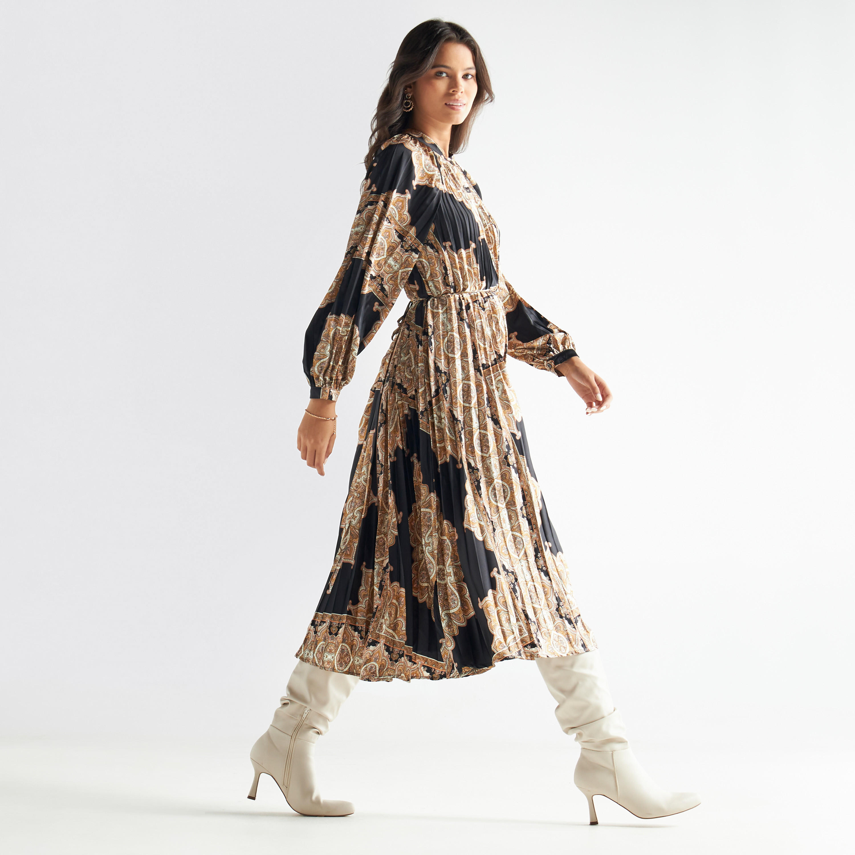 فستان بأكمام طويلة وطبعات-women-clothing-dresses-image-1