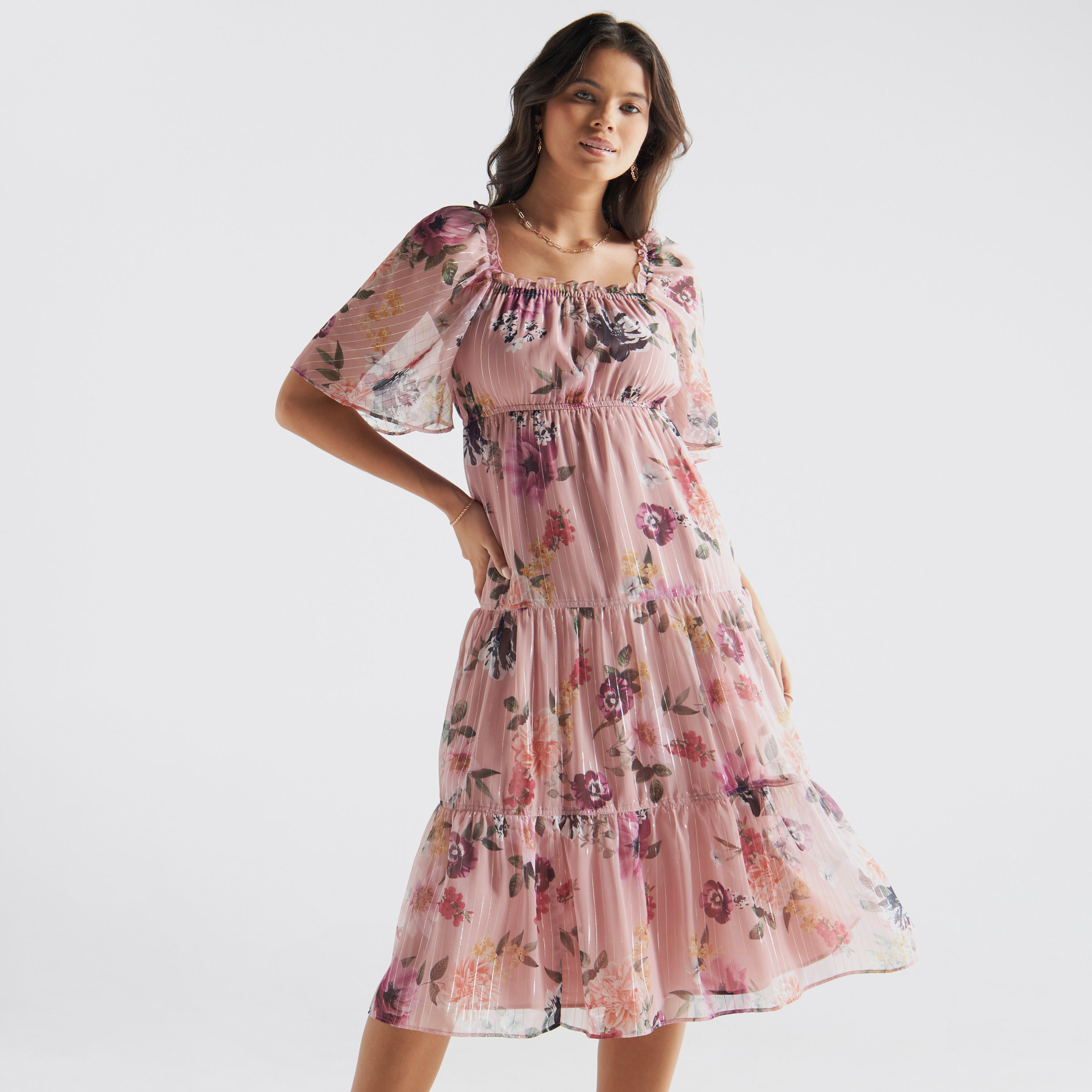 فستان متعدد الطبقات بطبعات أزهار وأكمام واسعة-women-clothing-dresses-image-1