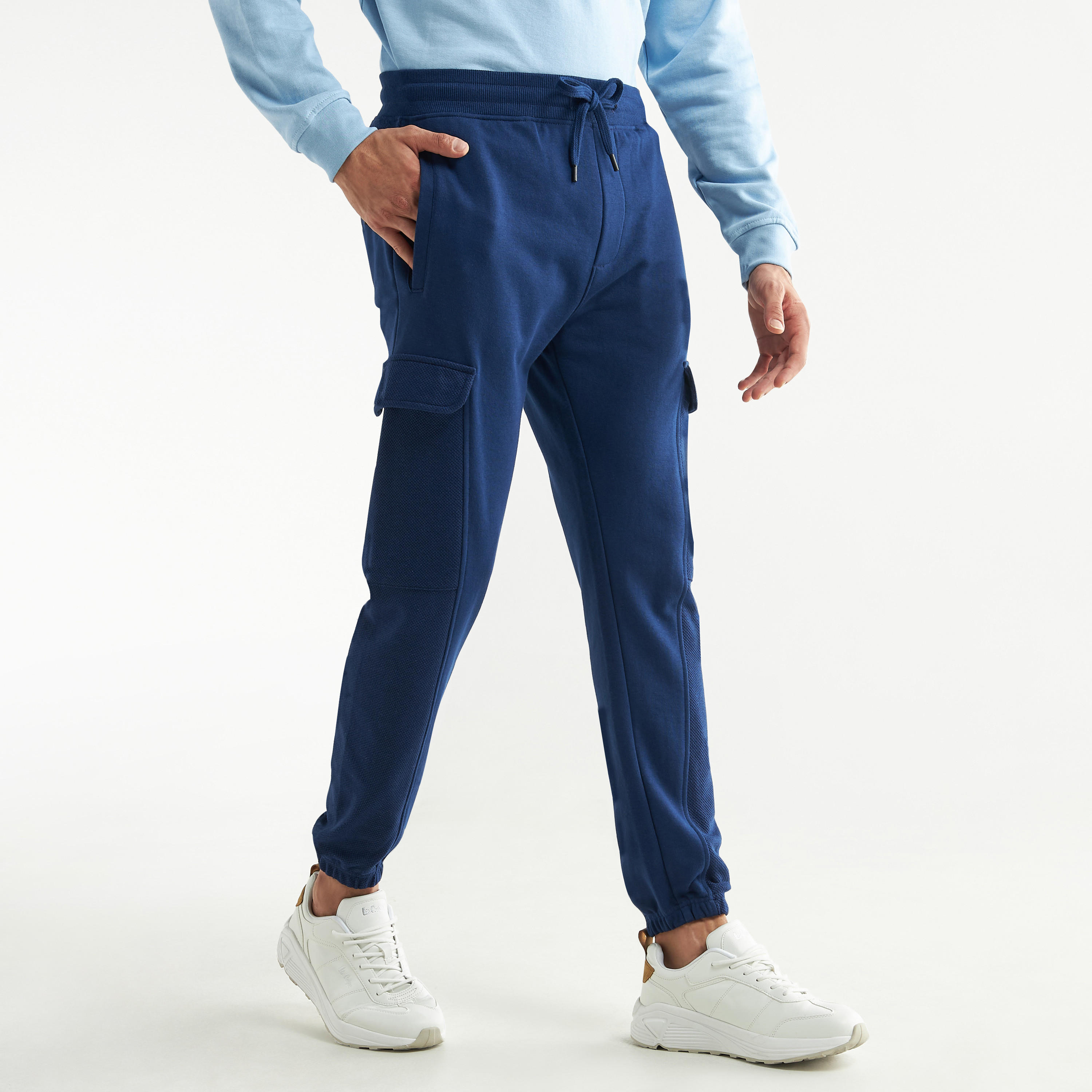 Solid Joggers with Drawstring Closure and Pockets-men-clothing-bottoms-joggers-image-1