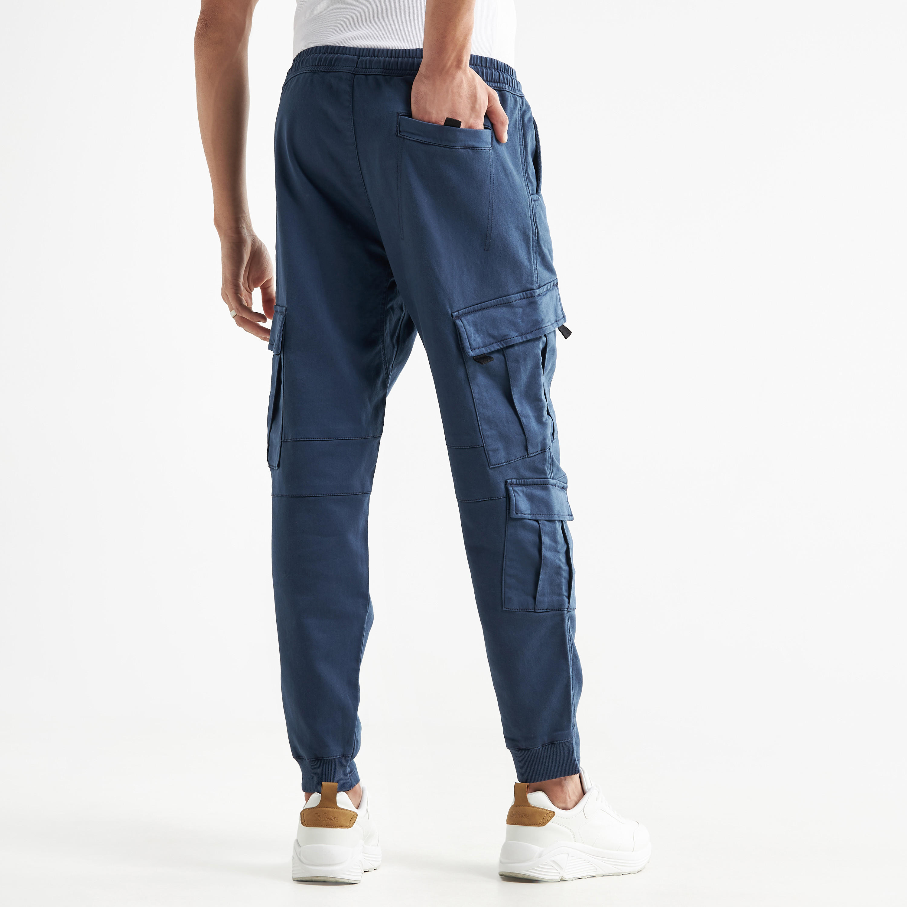 Solid Flexi-Waist Cargo Joggers-men-clothing-bottoms-joggers-image-1
