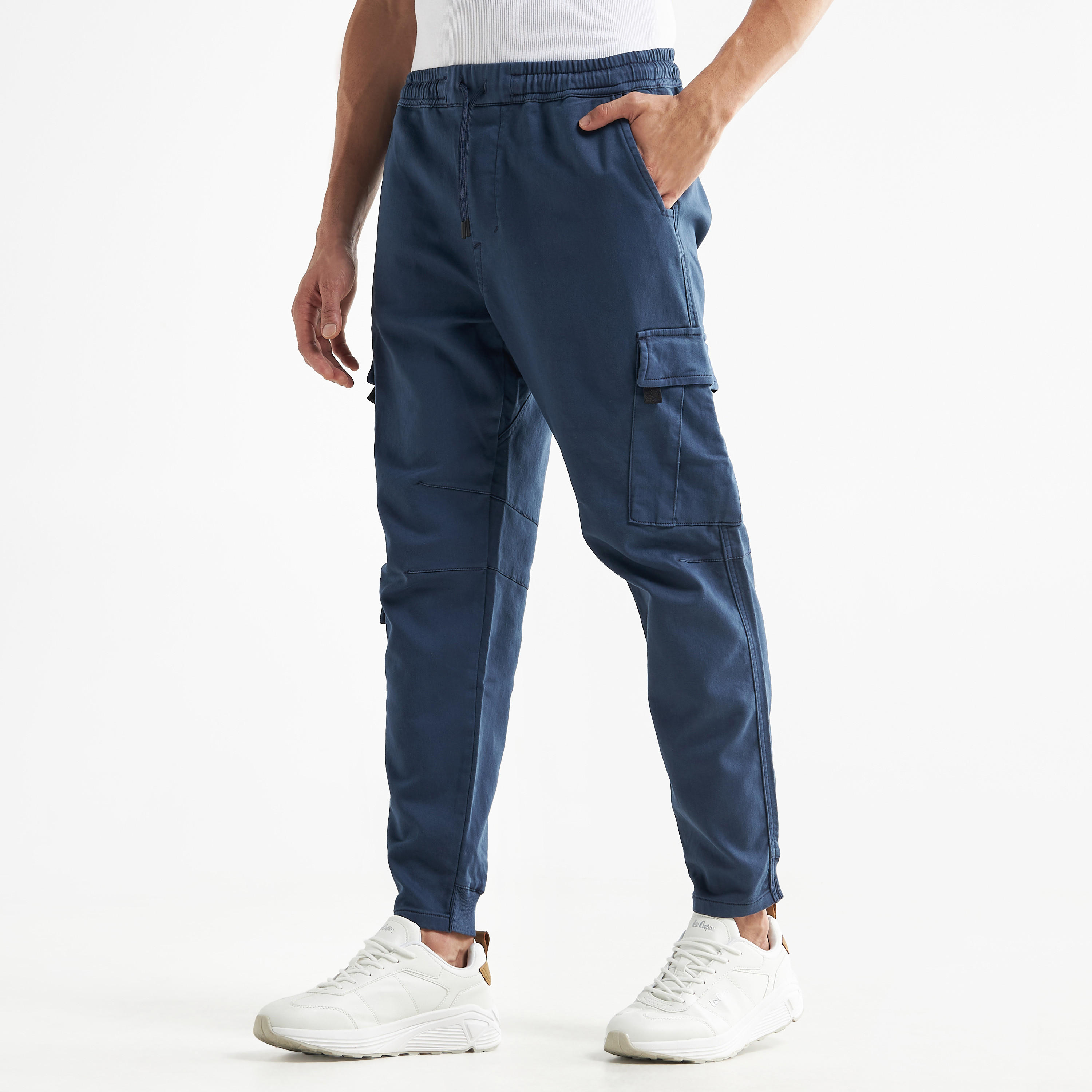 Solid Flexi-Waist Cargo Joggers-men-clothing-bottoms-joggers-image-3