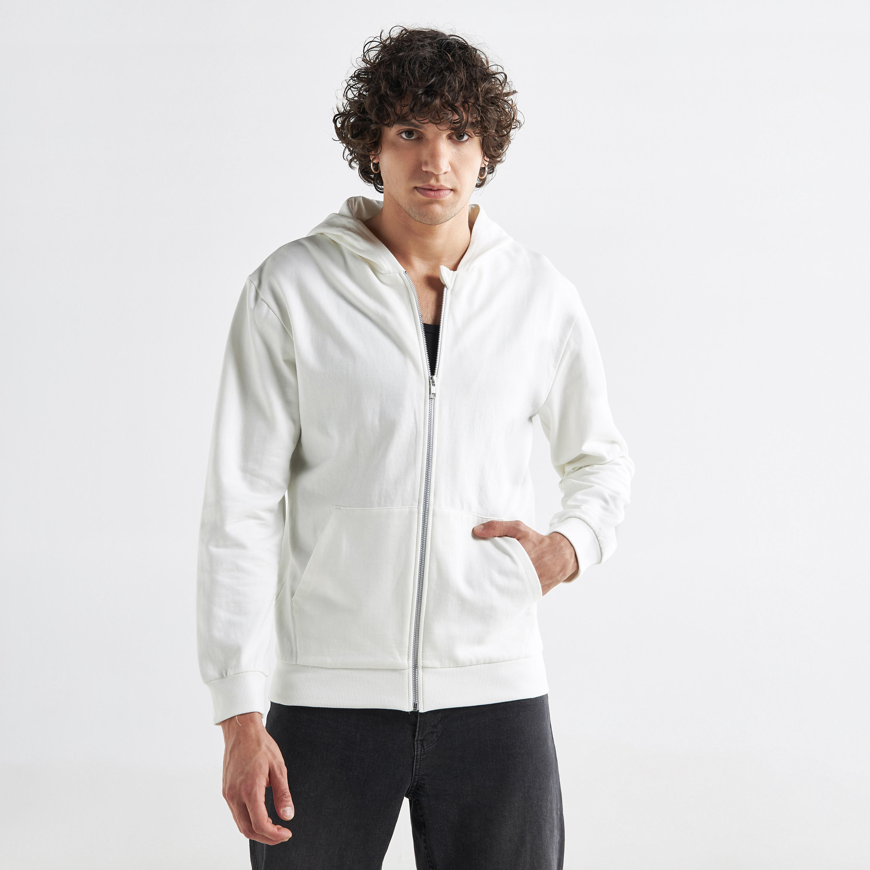 Solid Zip-Through Hoodie with Long Sleeves and Pockets-men-winterwear-hoodiesandsweatshirts-image-1