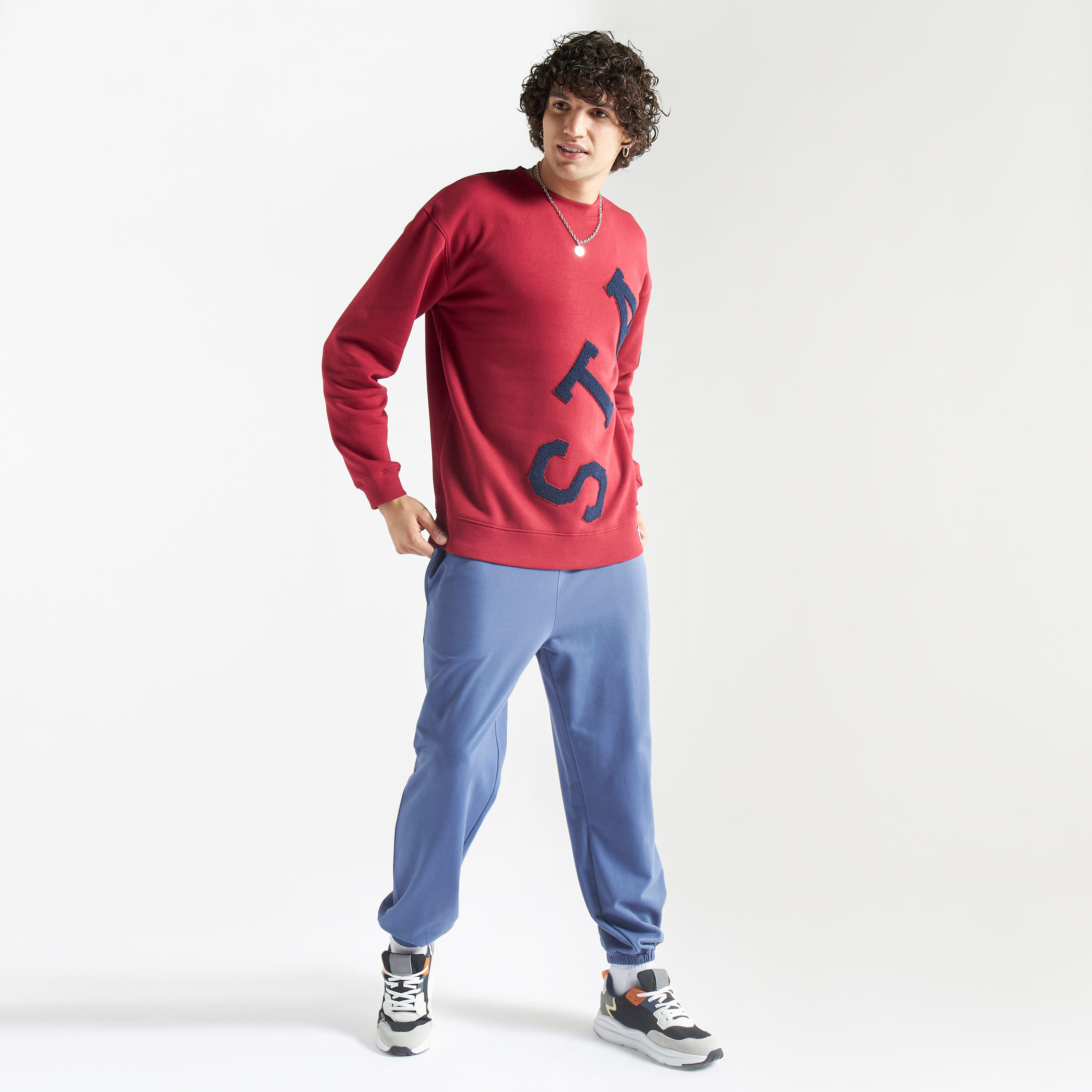 بنطلون رياضي سادة بجيوب وخصر مطّاطي-men-clothing-bottoms-joggers-image-3
