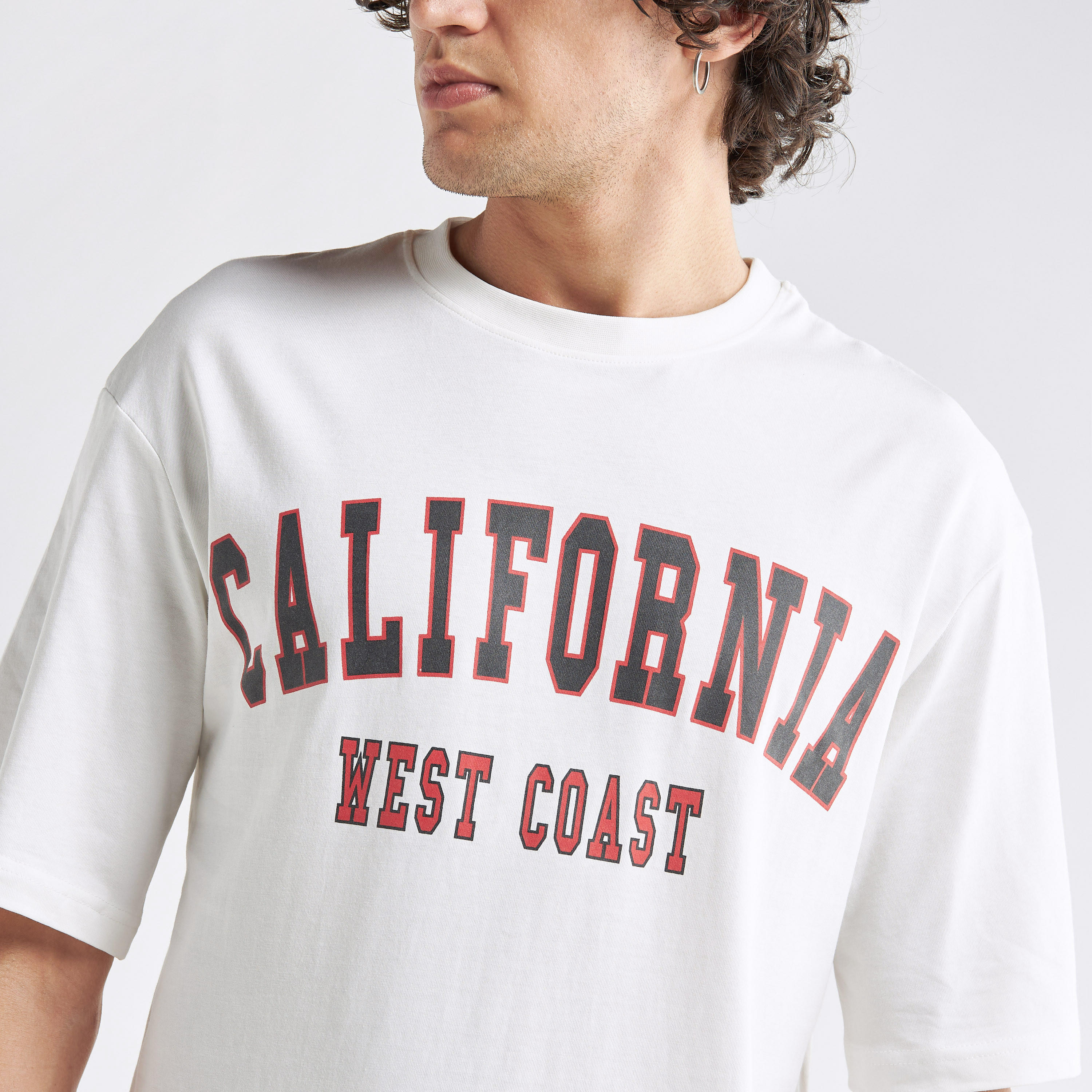 Typography Print Oversized T-shirt with Short Sleeves and Crew Neck-men-clothing-tshirtsandpolos-tshirts-image-4