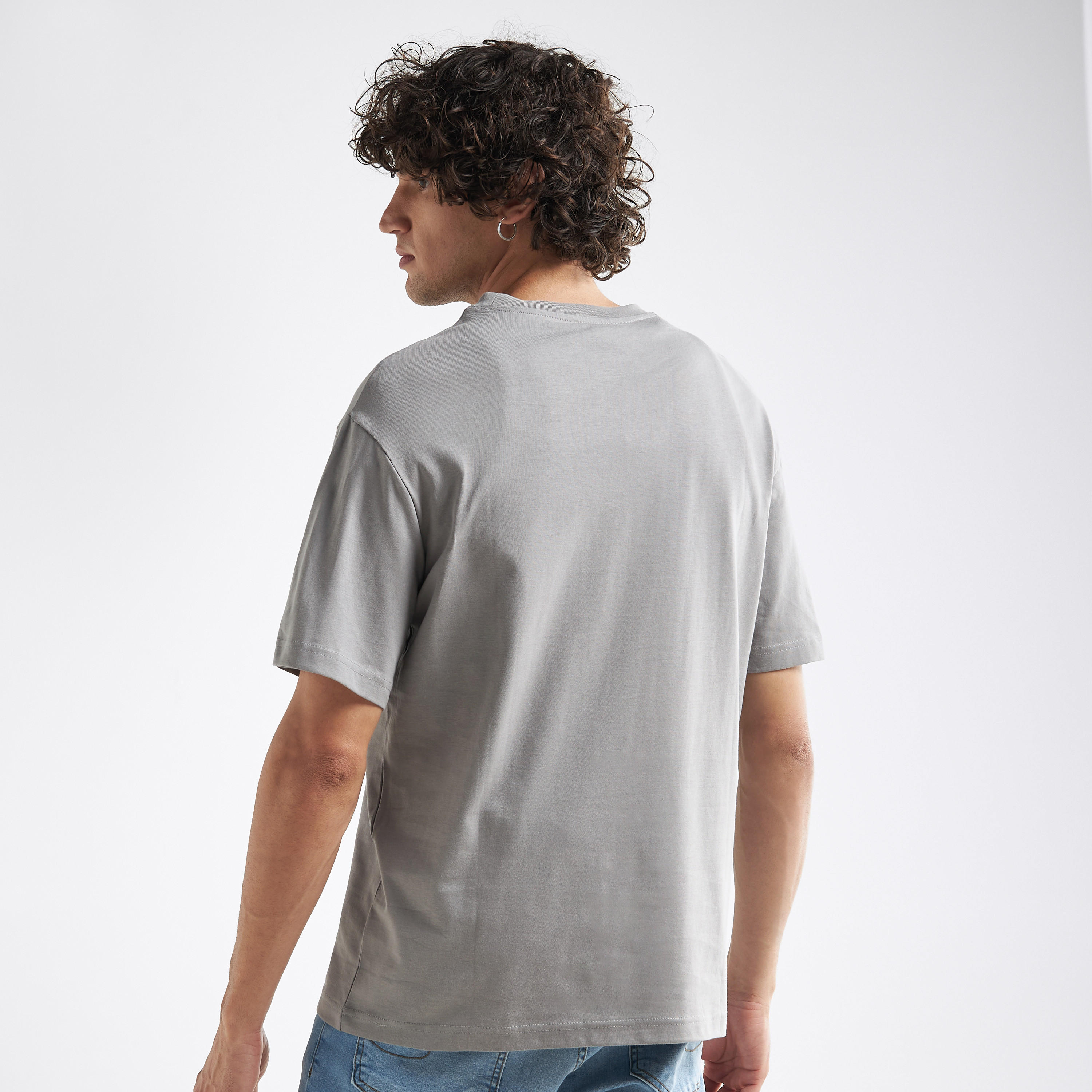 Typography Print Oversized T-shirt with Short Sleeves and Crew Neck-men-clothing-tshirtsandpolos-tshirts-image-3