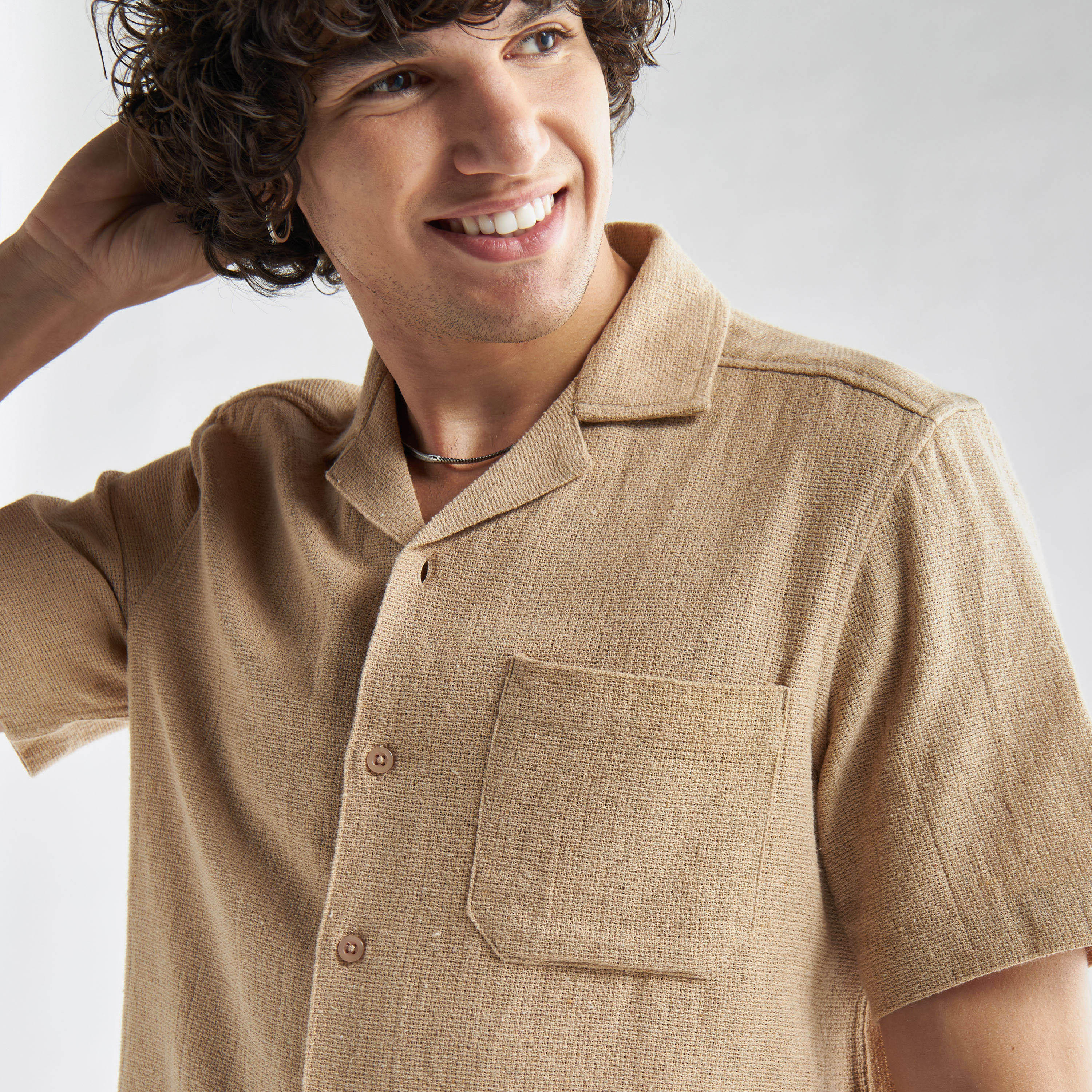 Solid Shirt with Camp Collar and Pocket-men-clothing-shirts-image-4