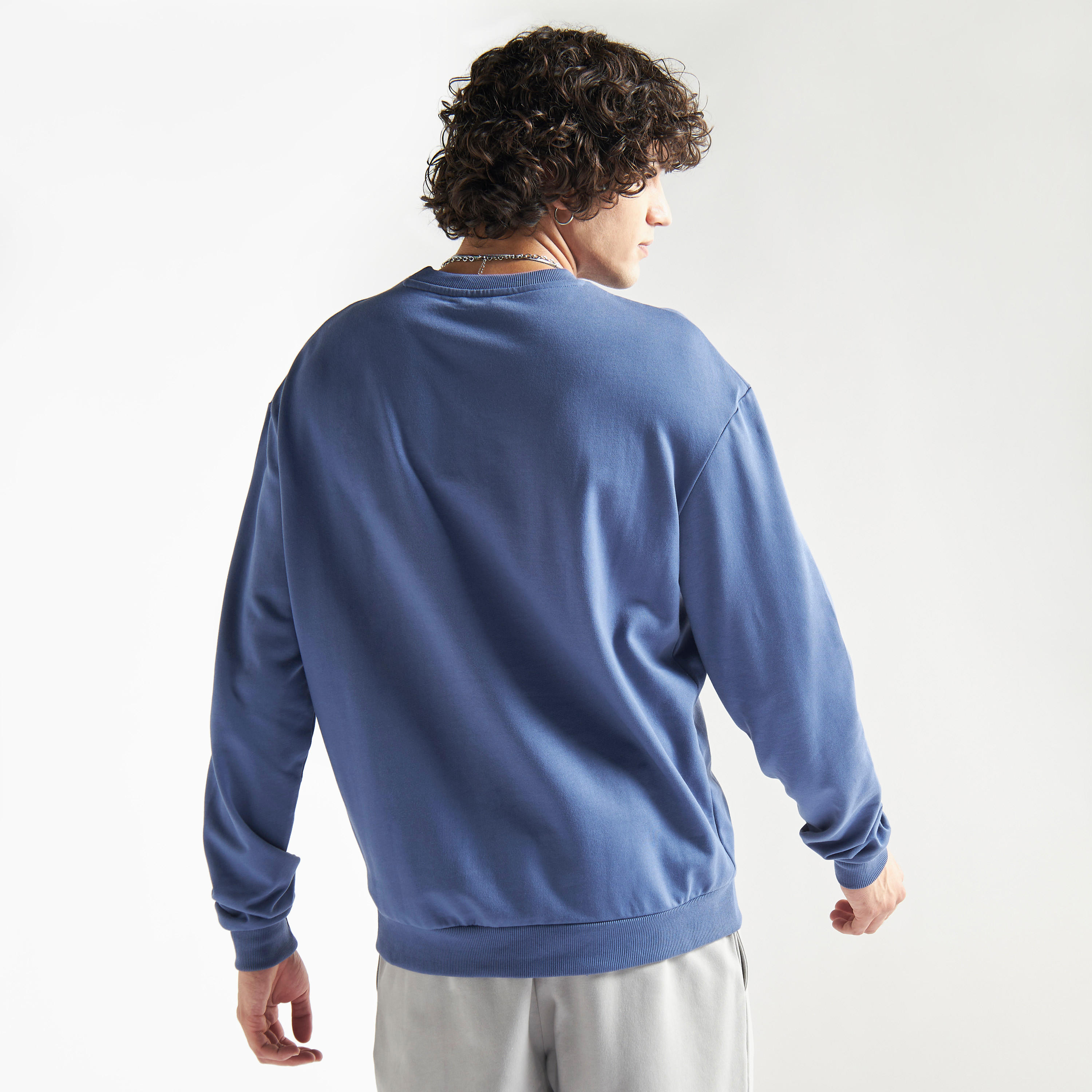 Printed Oversized Sweatshirt with Long Sleeves-men-winterwear-hoodiesandsweatshirts-image-3
