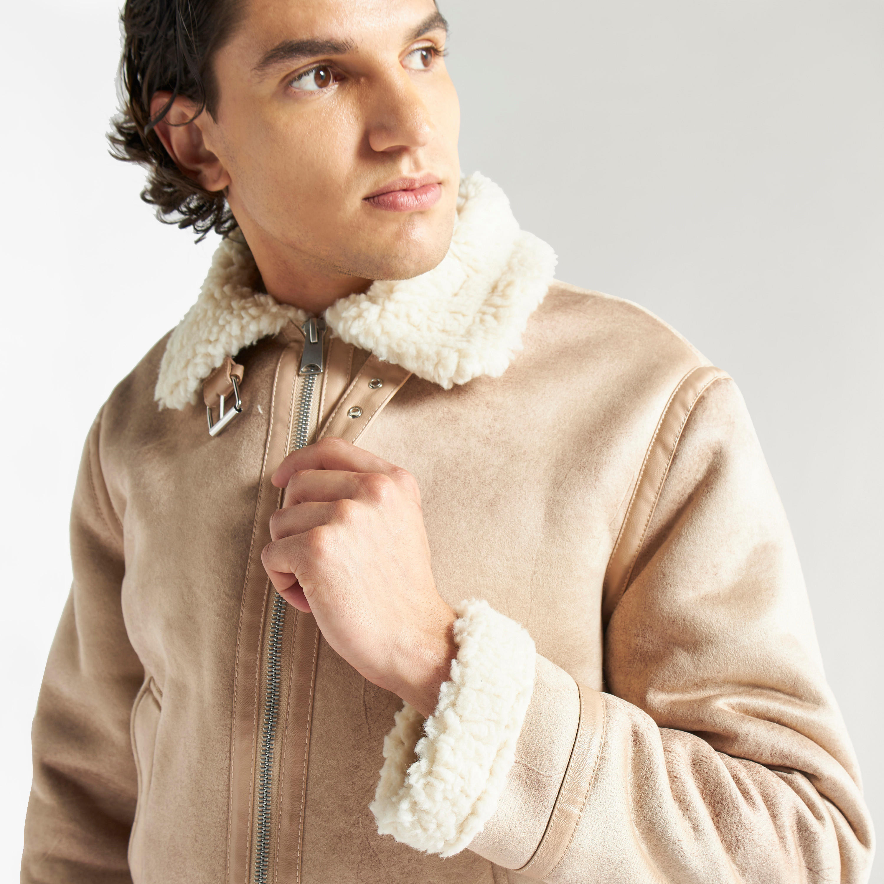 جاكيت أفياتور بسحّاب وأكمام طويلة وجيوب -men-clothing-jacketsandblazers-jackets-image-4