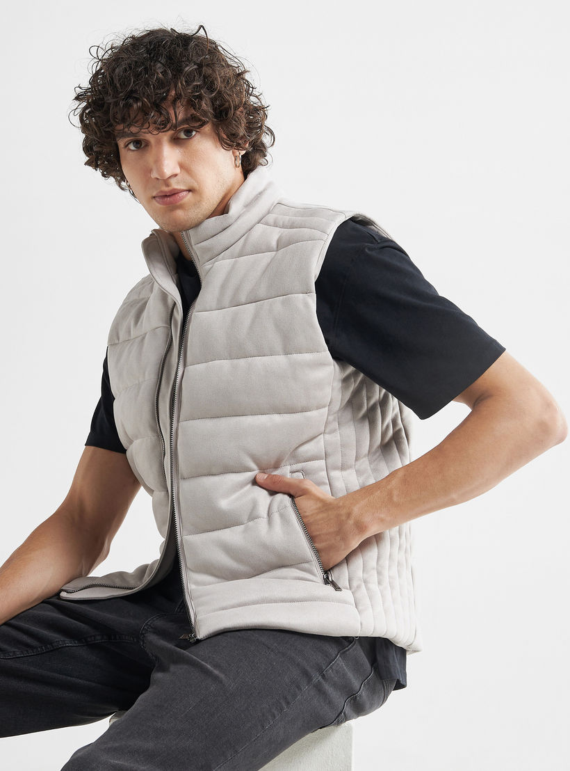 Quilted Zip Through Sleeveless Jacket with Pockets-men-clothing-jacketsandblazers-jackets-image-1
