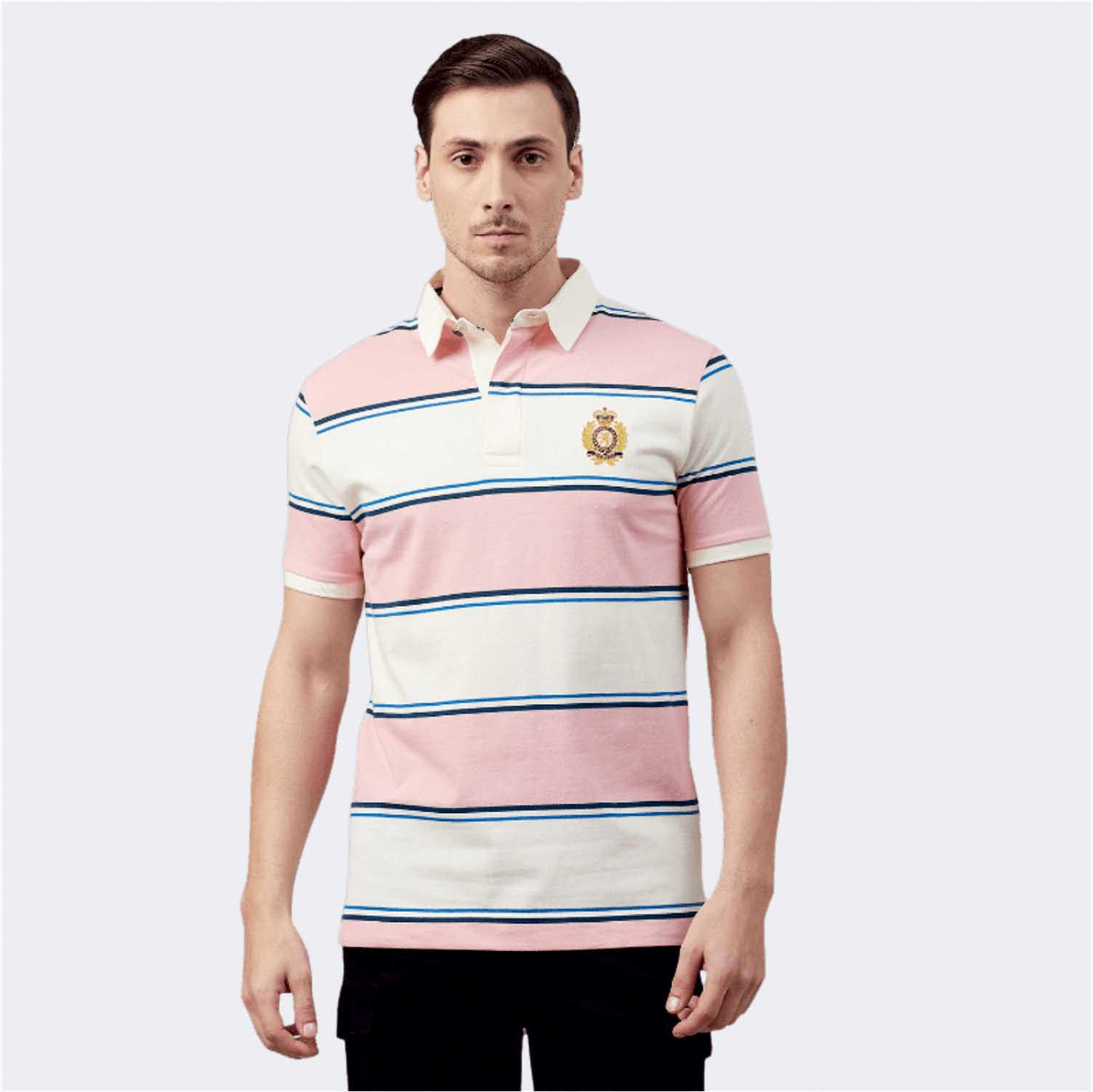 تيشيرت بولو مخطط بأكمام قصيرة من فهرنهايت-men-clothing-tshirtsandpolos-polos-image-1