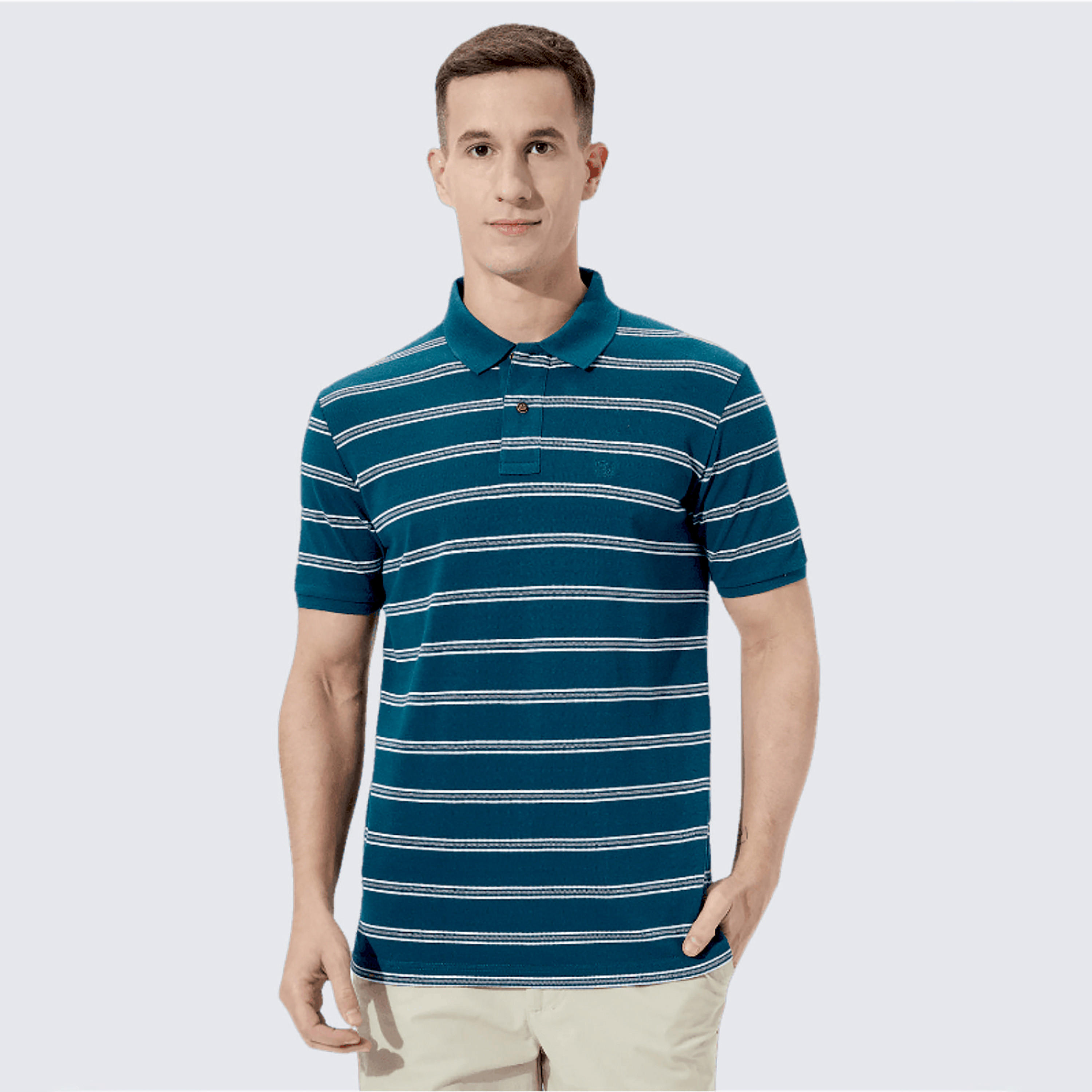 تيشيرت بولو مخطط بأكمام قصيرة من فهرنهايت-men-clothing-tshirtsandpolos-polos-image-1