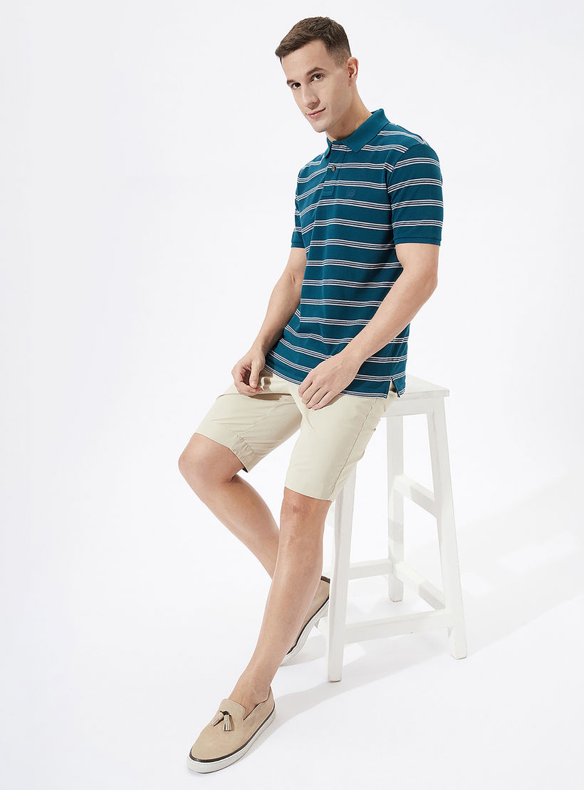 تيشيرت بولو مخطط بأكمام قصيرة من فهرنهايت-men-clothing-tshirtsandpolos-polos-image-2