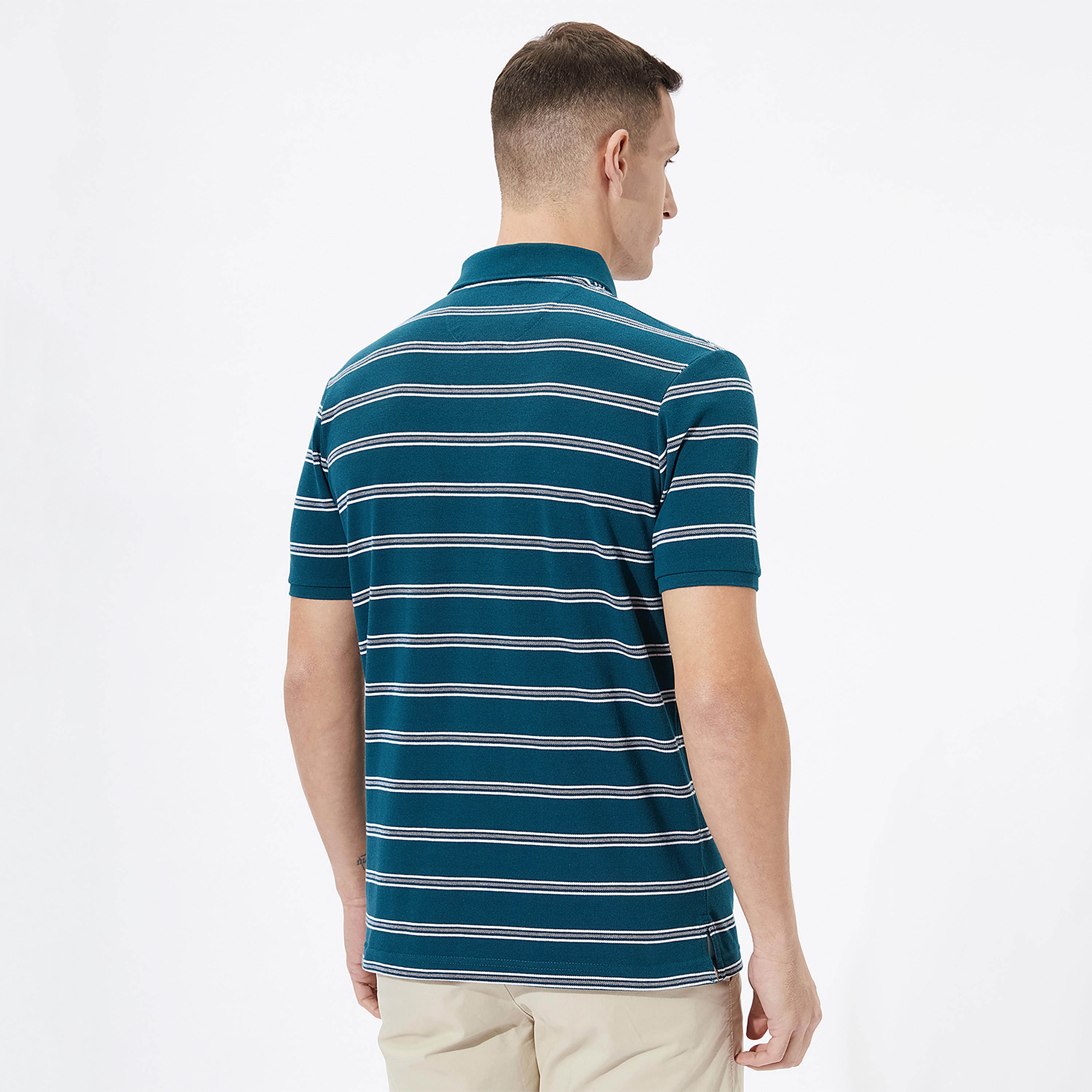 تيشيرت بولو مخطط بأكمام قصيرة من فهرنهايت-men-clothing-tshirtsandpolos-polos-image-4