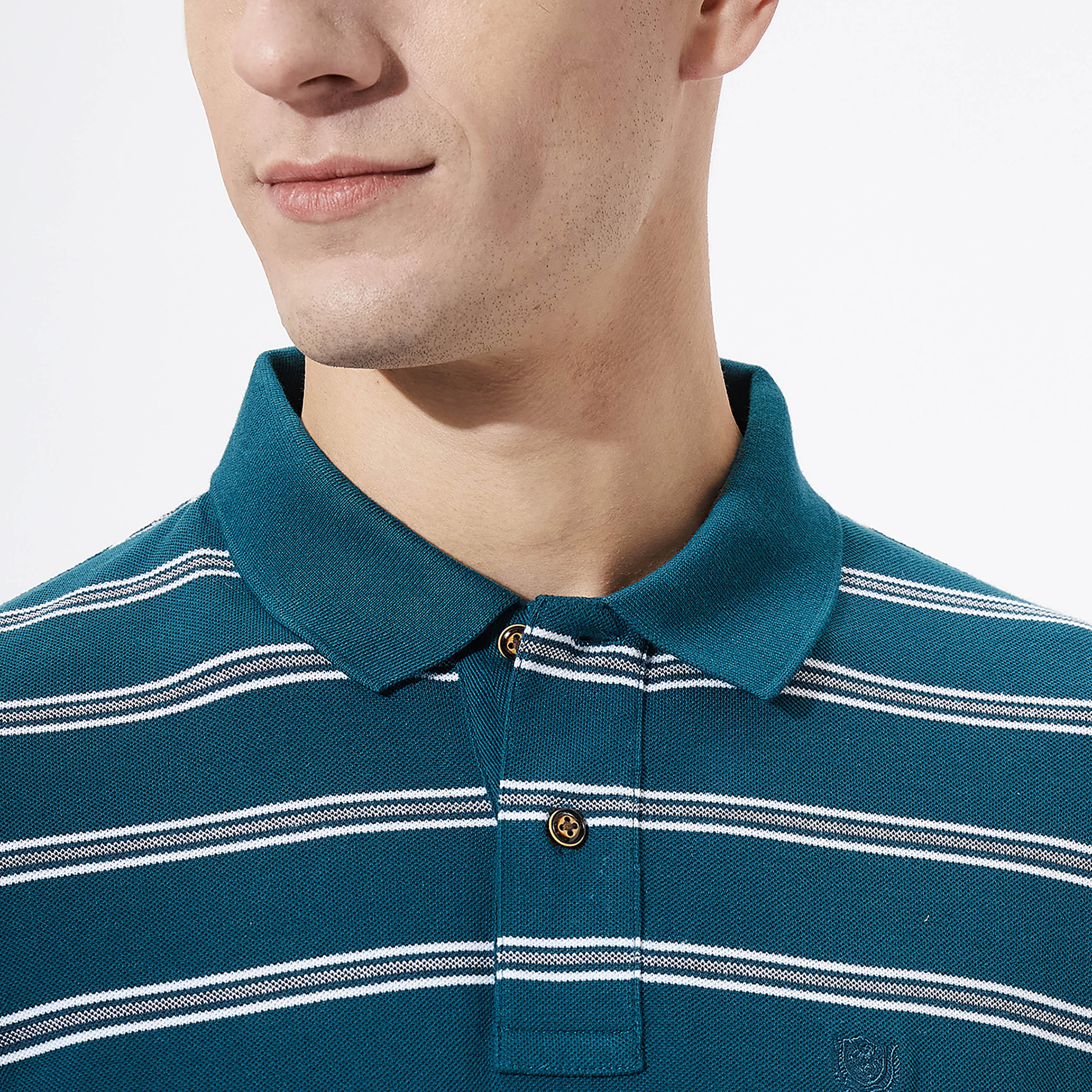 تيشيرت بولو مخطط بأكمام قصيرة من فهرنهايت-men-clothing-tshirtsandpolos-polos-image-5