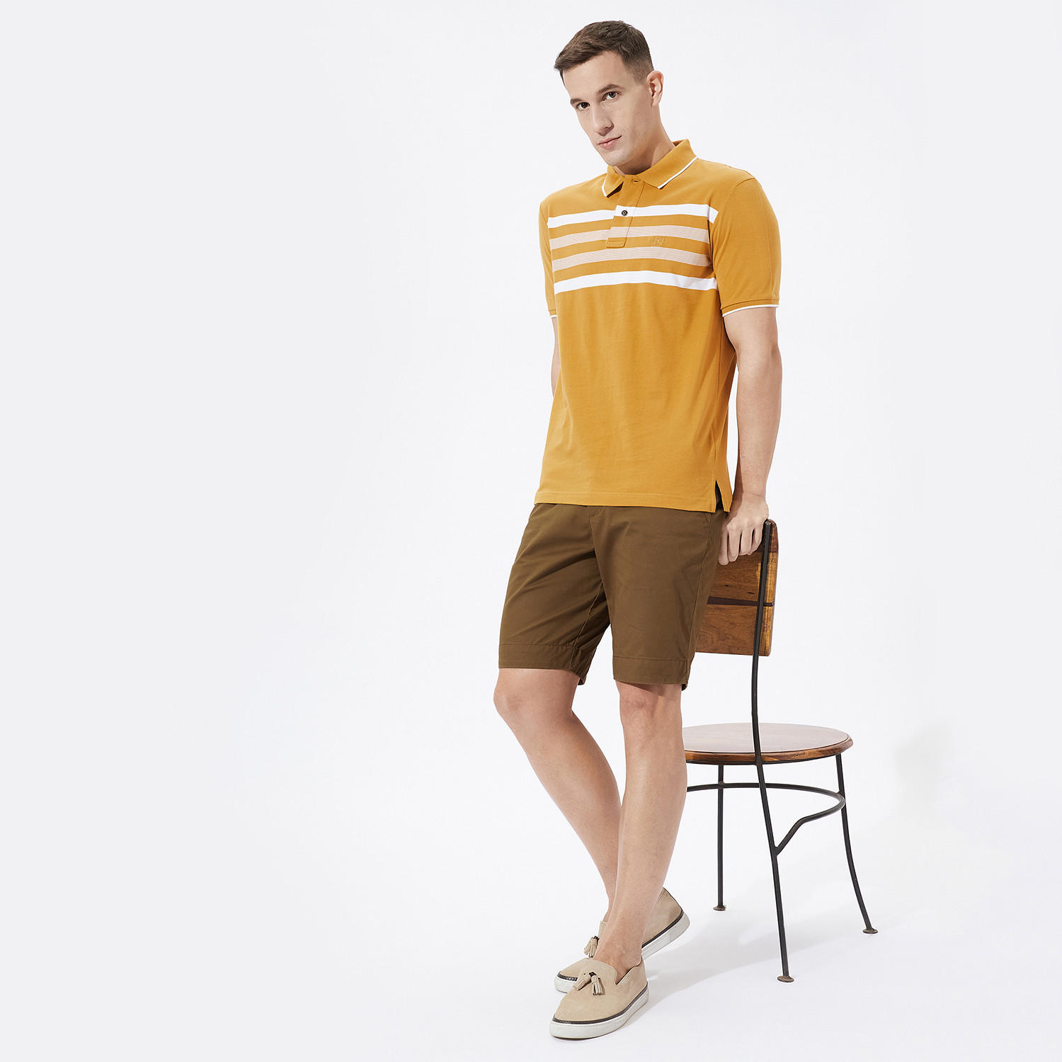 تيشيرت بولو مخطط بأكمام قصيرة من فهرنهايت-men-clothing-tshirtsandpolos-polos-image-2