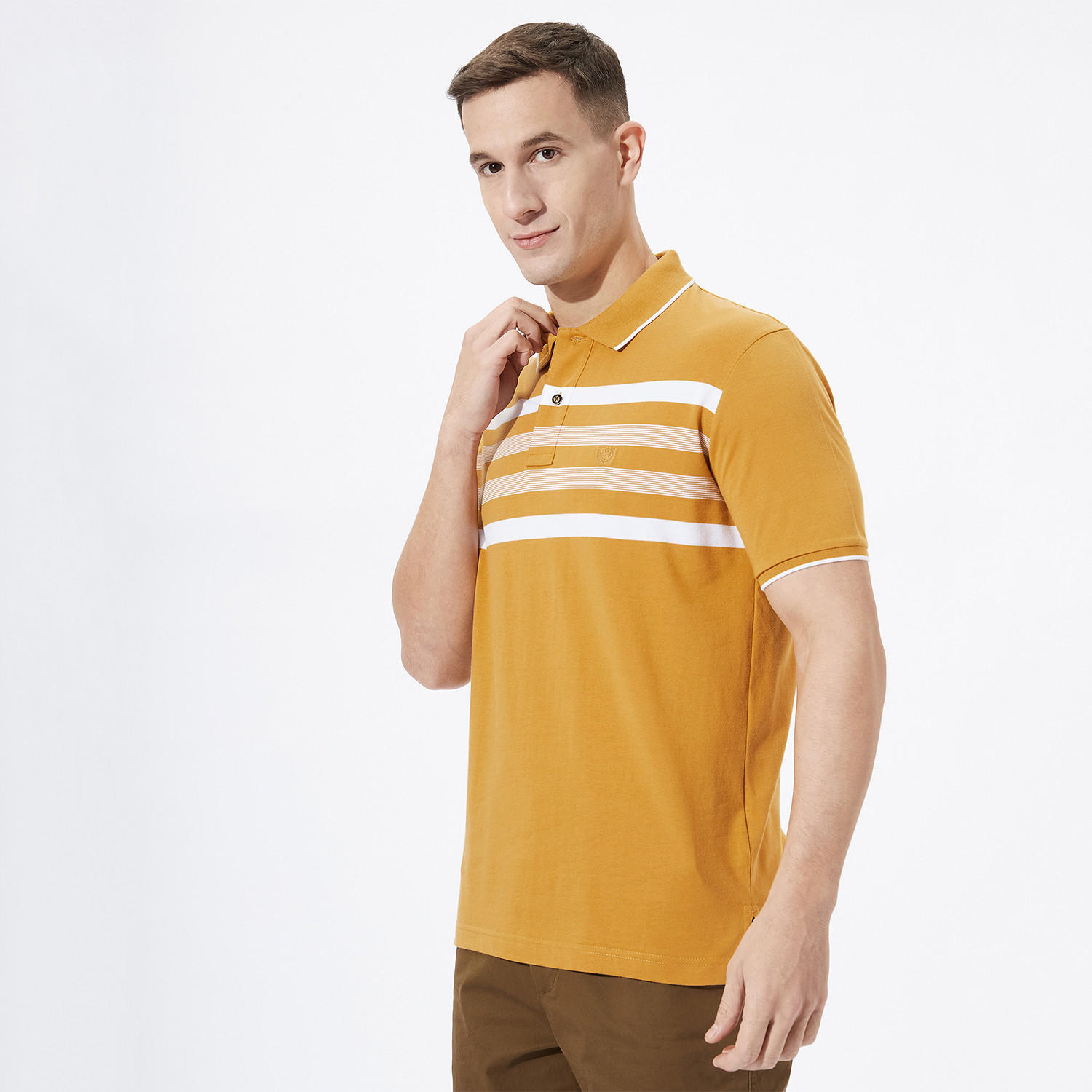 تيشيرت بولو مخطط بأكمام قصيرة من فهرنهايت-men-clothing-tshirtsandpolos-polos-image-3