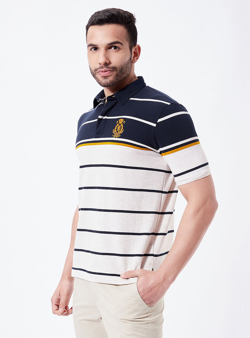 Fahrenheit Striped Polo T-shirt with Short Sleeves-men-clothing-tshirtsandpolos-polos-image-2