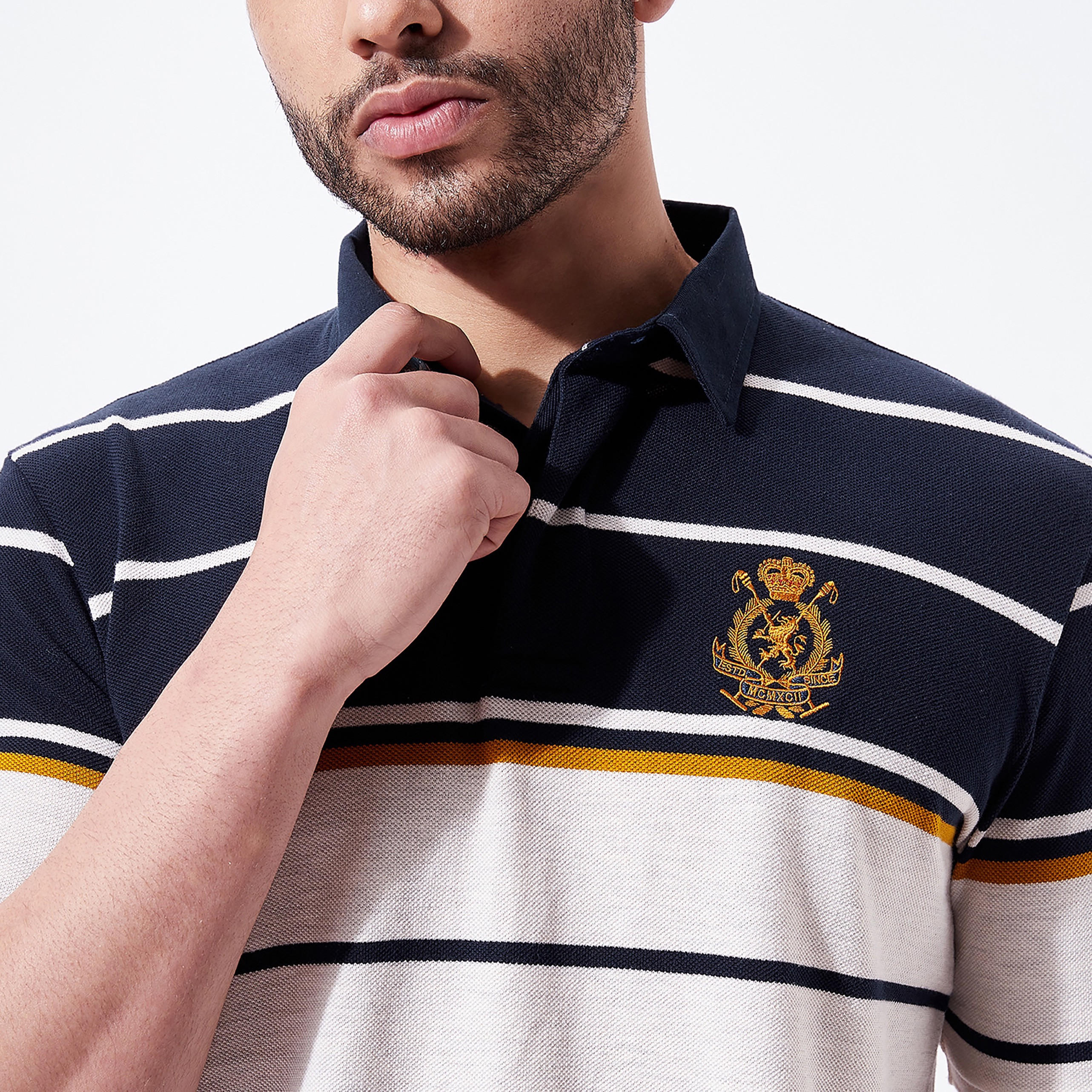 Fahrenheit Striped Polo T-shirt with Short Sleeves-men-clothing-tshirtsandpolos-polos-image-4