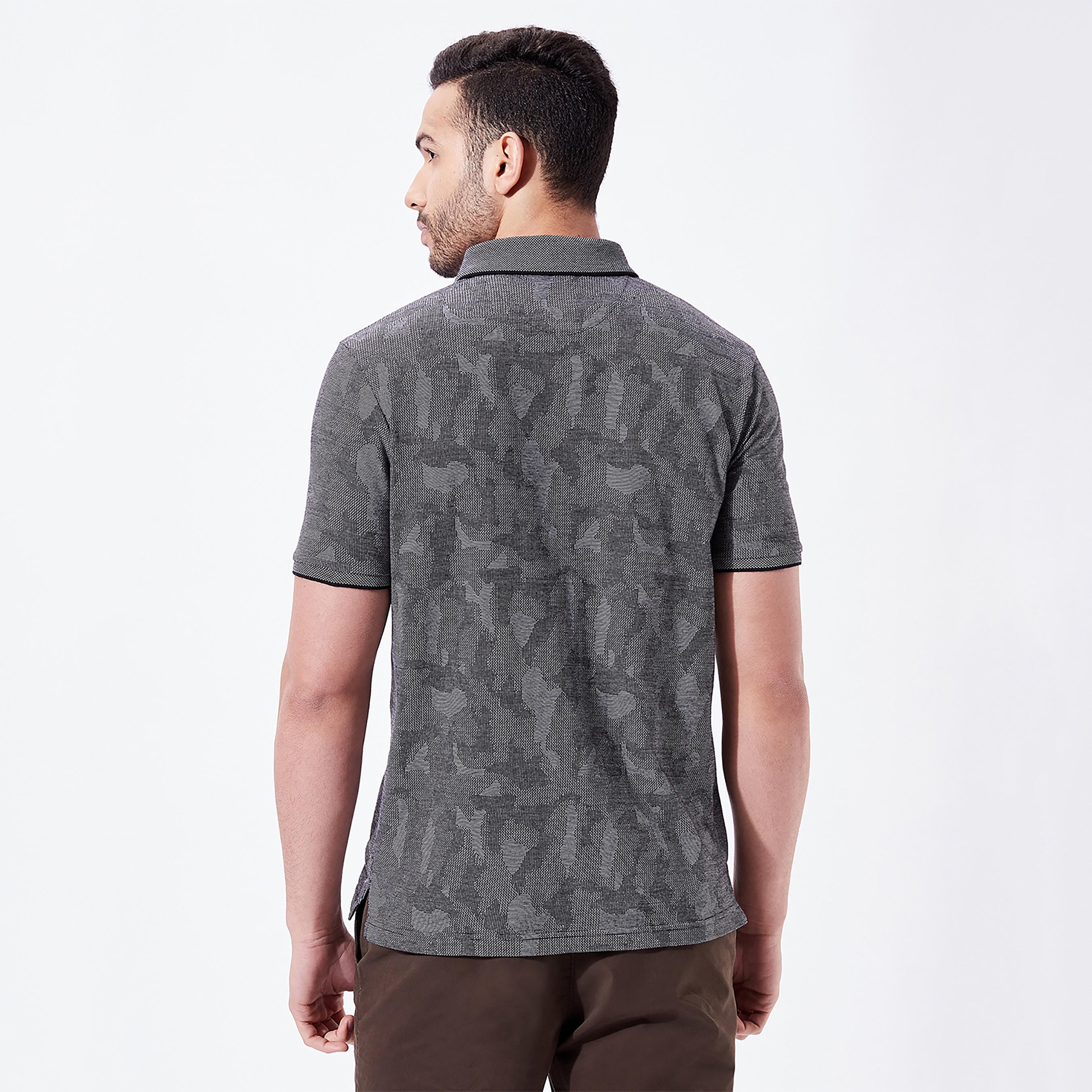 تيشيرت بولو جاكار بارز الملمس بأكمام قصيرة من فهرنهايت-men-clothing-tshirtsandpolos-polos-image-4