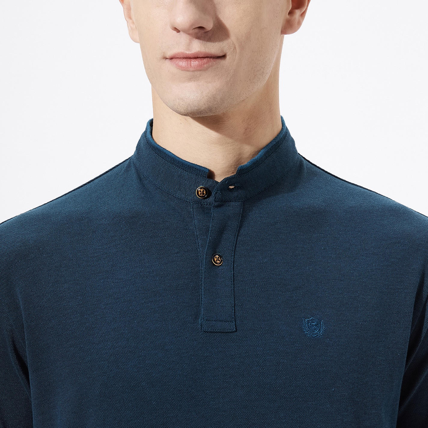 Fahrenheit Solid Polo T-shirt with Mandarin Neck-men-clothing-tshirtsandpolos-polos-image-5