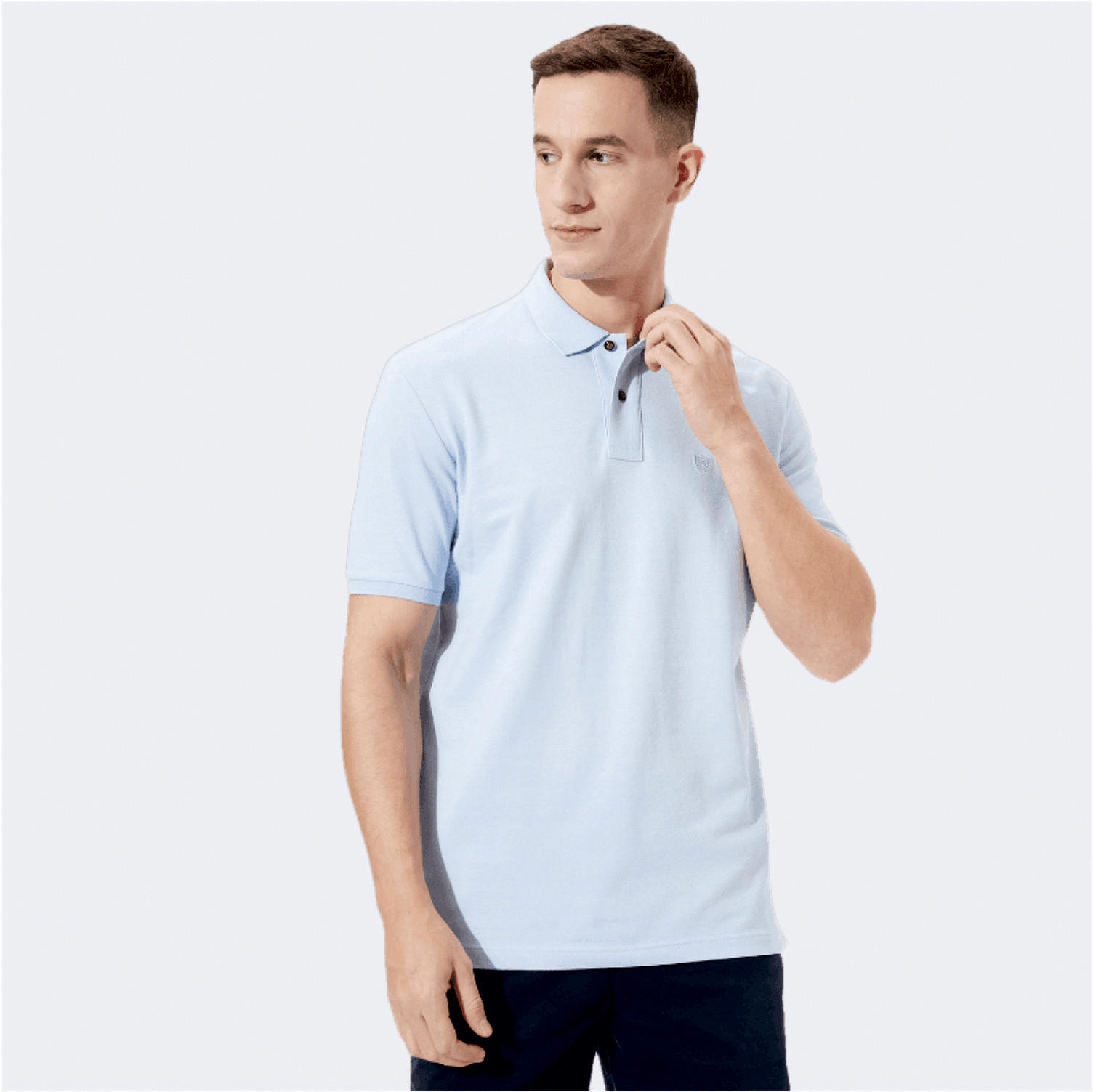 تيشيرت بولو سادة بأكمام قصيرة من فهرنهايت-men-clothing-tshirtsandpolos-polos-image-5