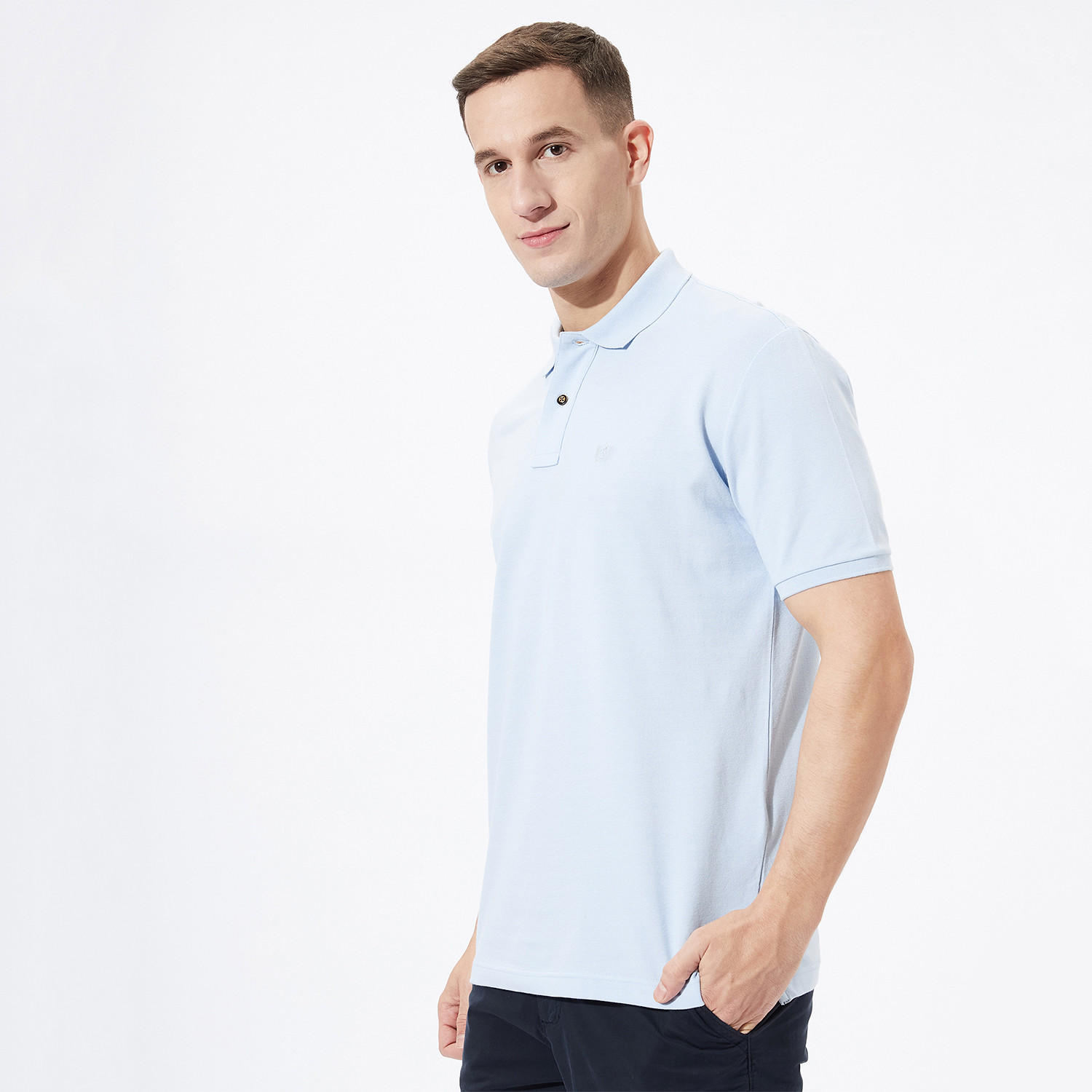 تيشيرت بولو سادة بأكمام قصيرة من فهرنهايت-men-clothing-tshirtsandpolos-polos-image-3