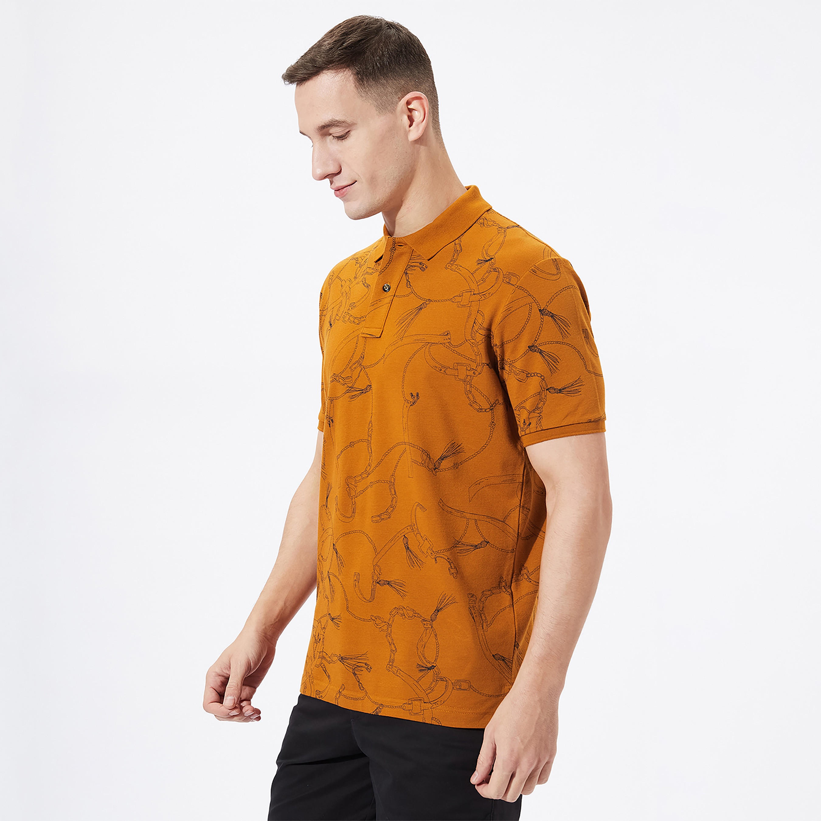 Fahrenheit All-Over Graphic Print Polo T-shirt with Short Sleeves-men-clothing-tshirtsandpolos-polos-image-3