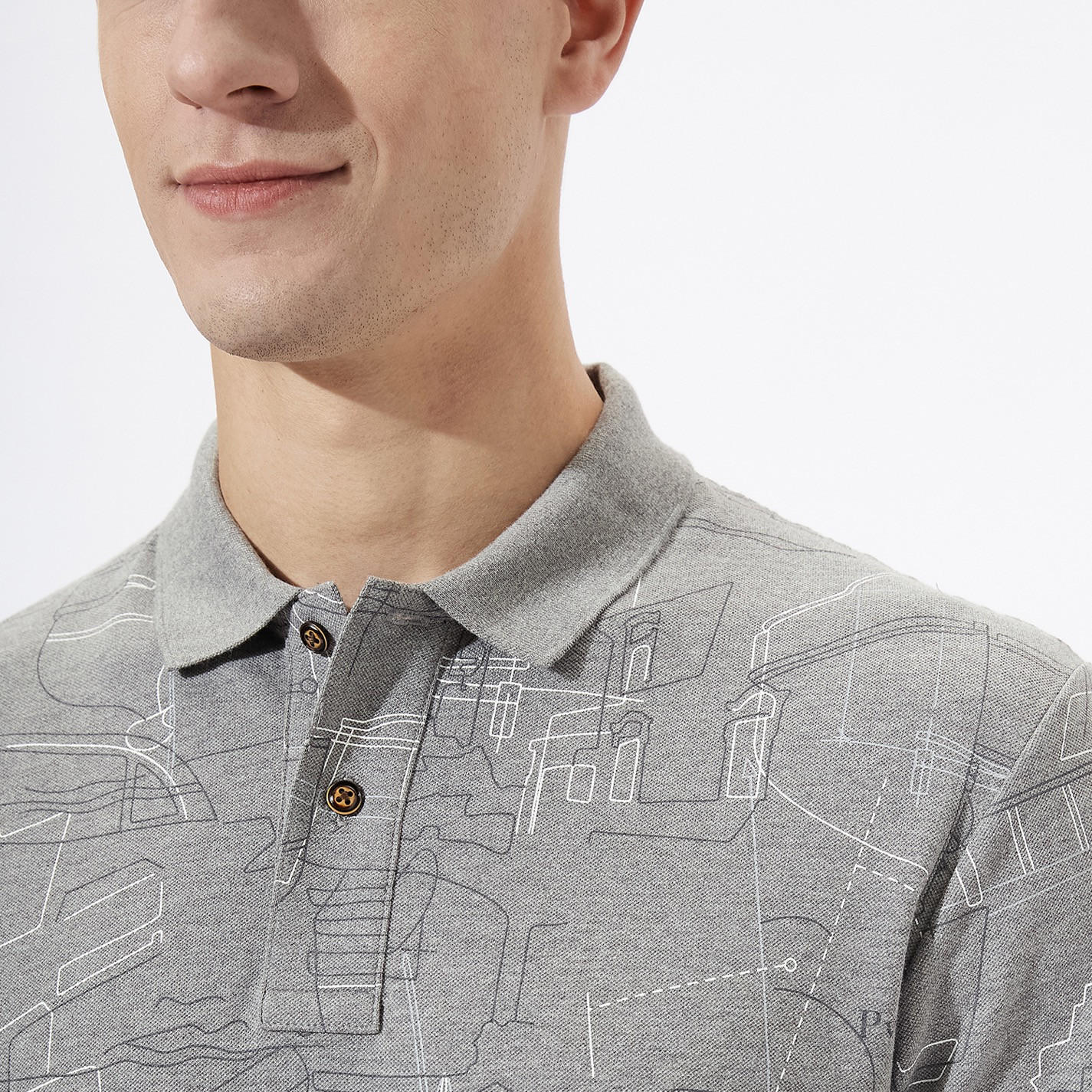 تيشيرت بولو بأكمام قصيرة وطبعات من فهرنهايت-men-clothing-tshirtsandpolos-polos-image-5