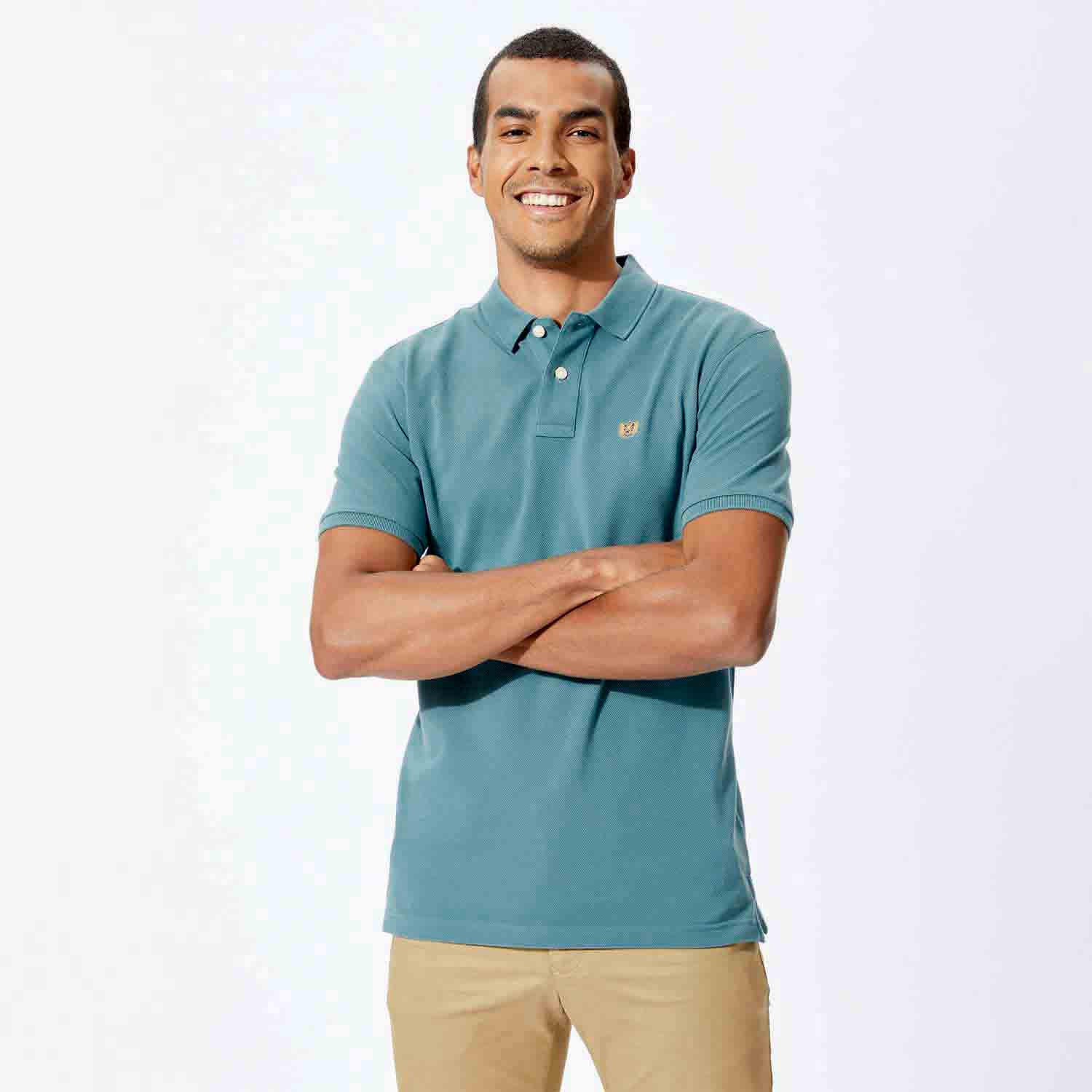 تيشيرت بولو سادة بأكمام قصيرة من فهرنهايت-men-clothing-tshirtsandpolos-polos-image-5