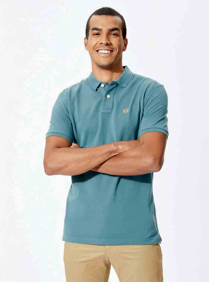 تيشيرت بولو سادة بأكمام قصيرة من فهرنهايت-men-clothing-tshirtsandpolos-polos-image-5