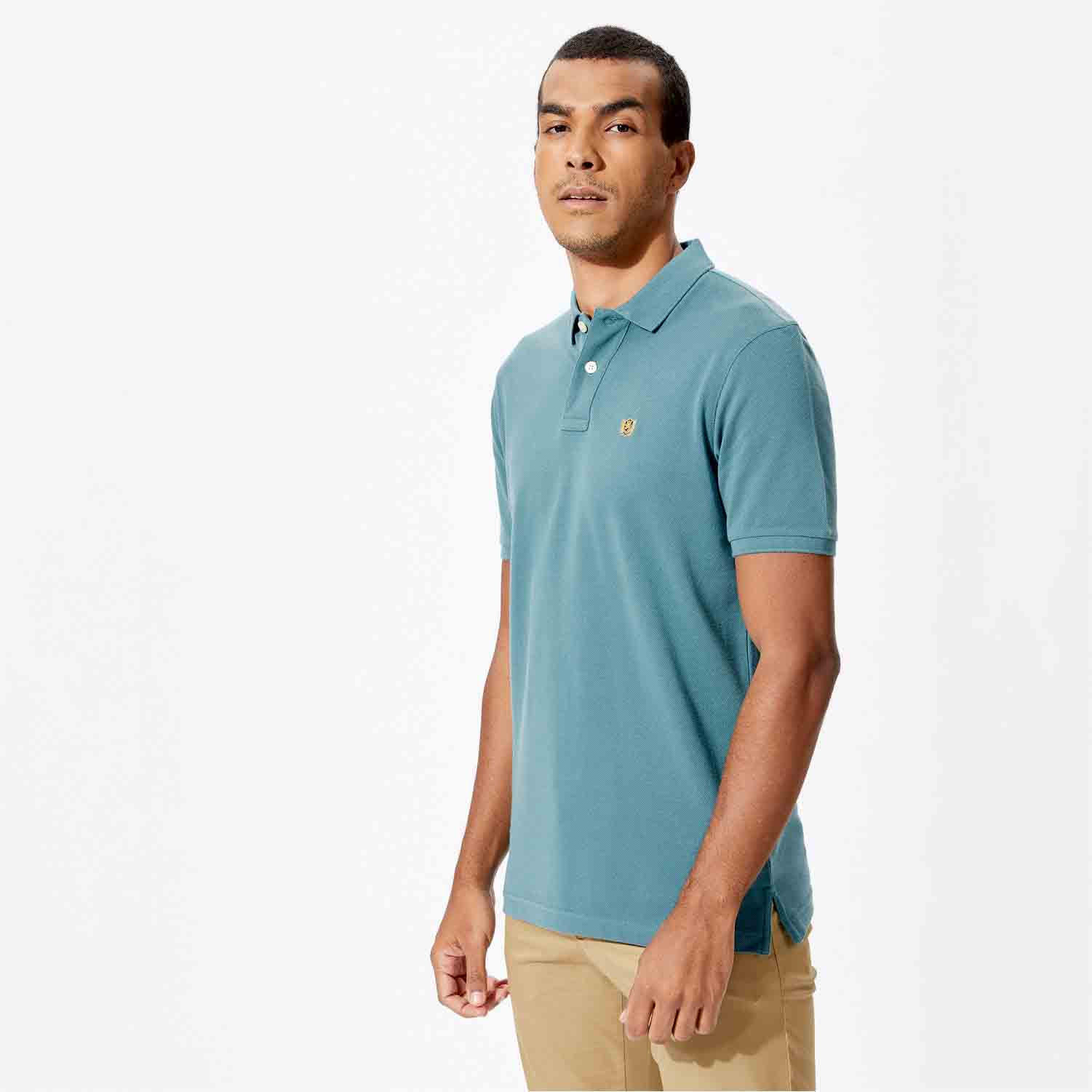 تيشيرت بولو سادة بأكمام قصيرة من فهرنهايت-men-clothing-tshirtsandpolos-polos-image-4