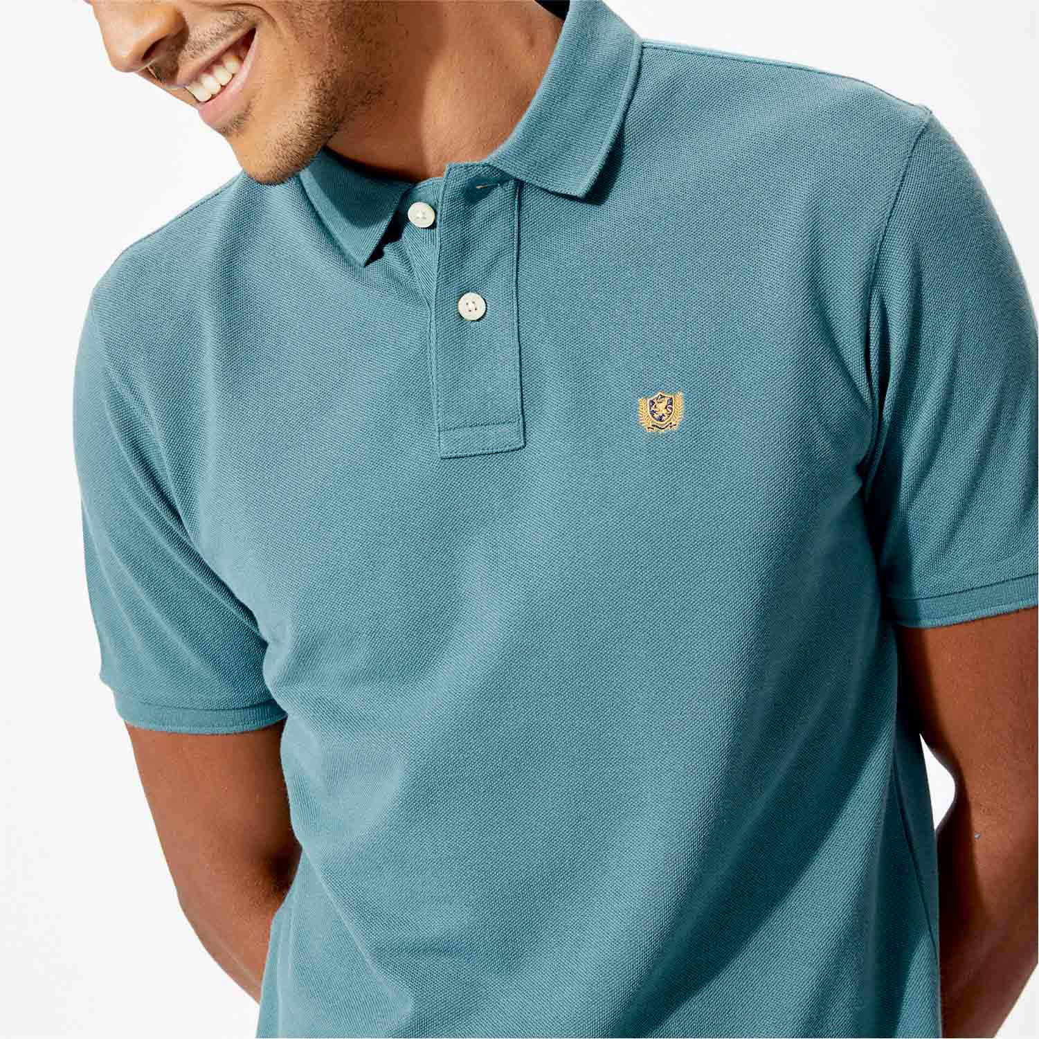 تيشيرت بولو سادة بأكمام قصيرة من فهرنهايت-men-clothing-tshirtsandpolos-polos-image-2