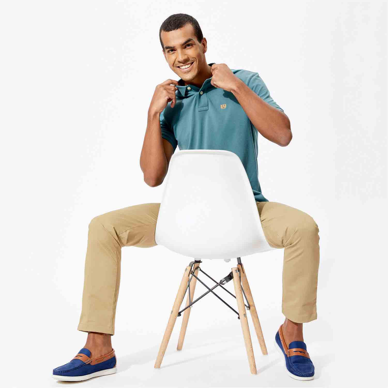 تيشيرت بولو سادة بأكمام قصيرة من فهرنهايت-men-clothing-tshirtsandpolos-polos-image-1