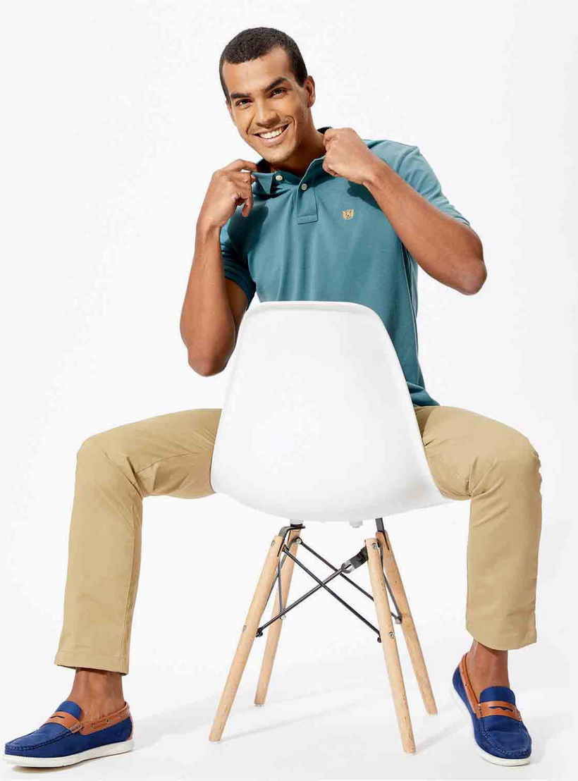 تيشيرت بولو سادة بأكمام قصيرة من فهرنهايت-men-clothing-tshirtsandpolos-polos-image-1