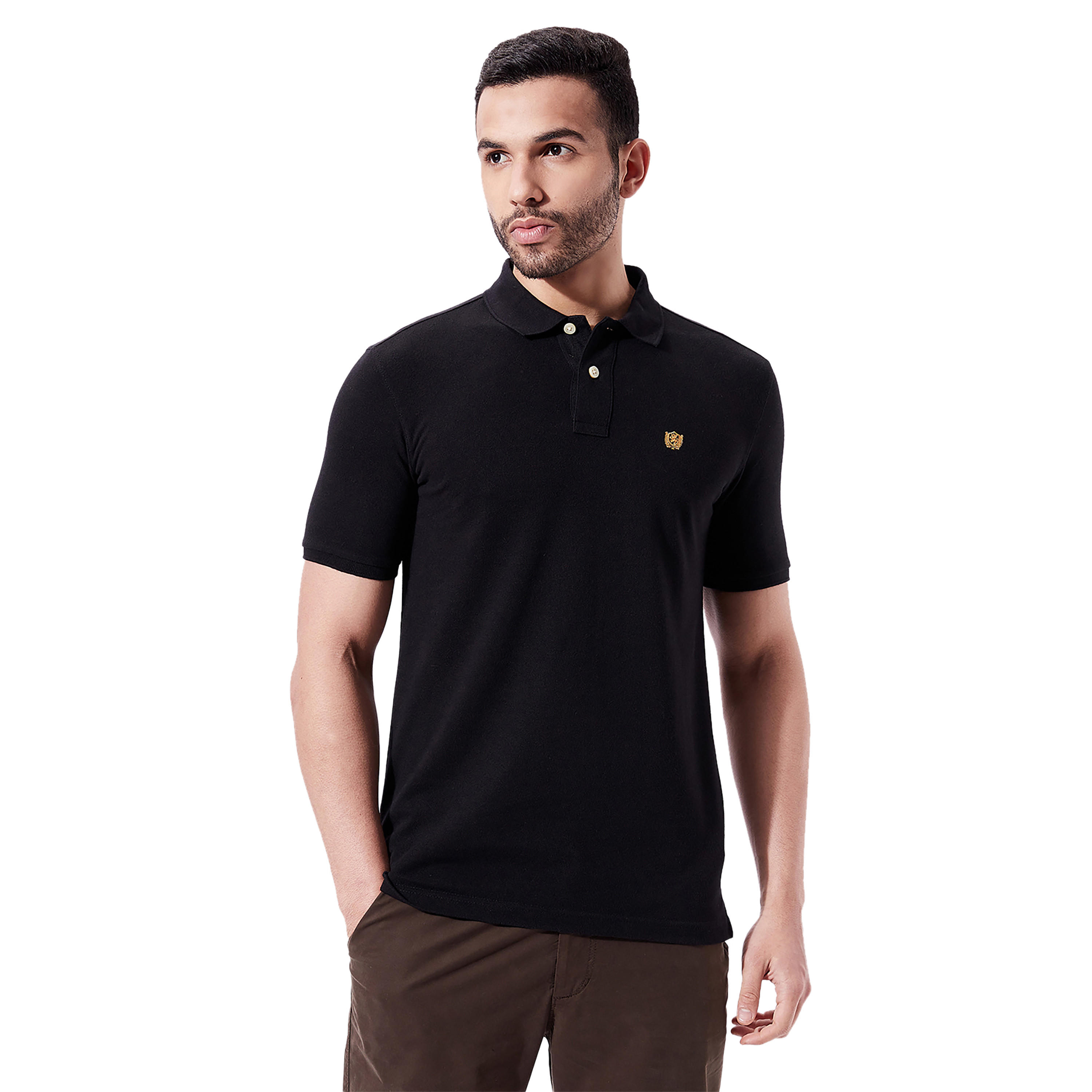 تيشيرت بولو سادة بأكمام قصيرة من فهرنهايت-men-clothing-tshirtsandpolos-polos-image-1