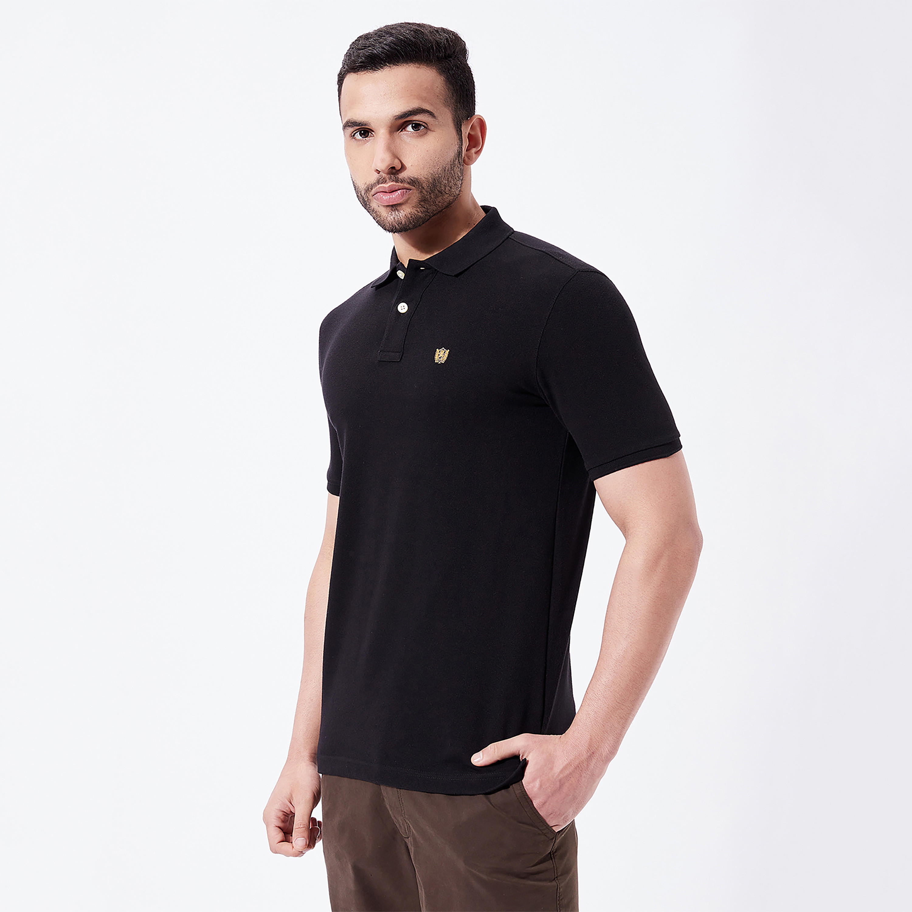 تيشيرت بولو سادة بأكمام قصيرة من فهرنهايت-men-clothing-tshirtsandpolos-polos-image-3