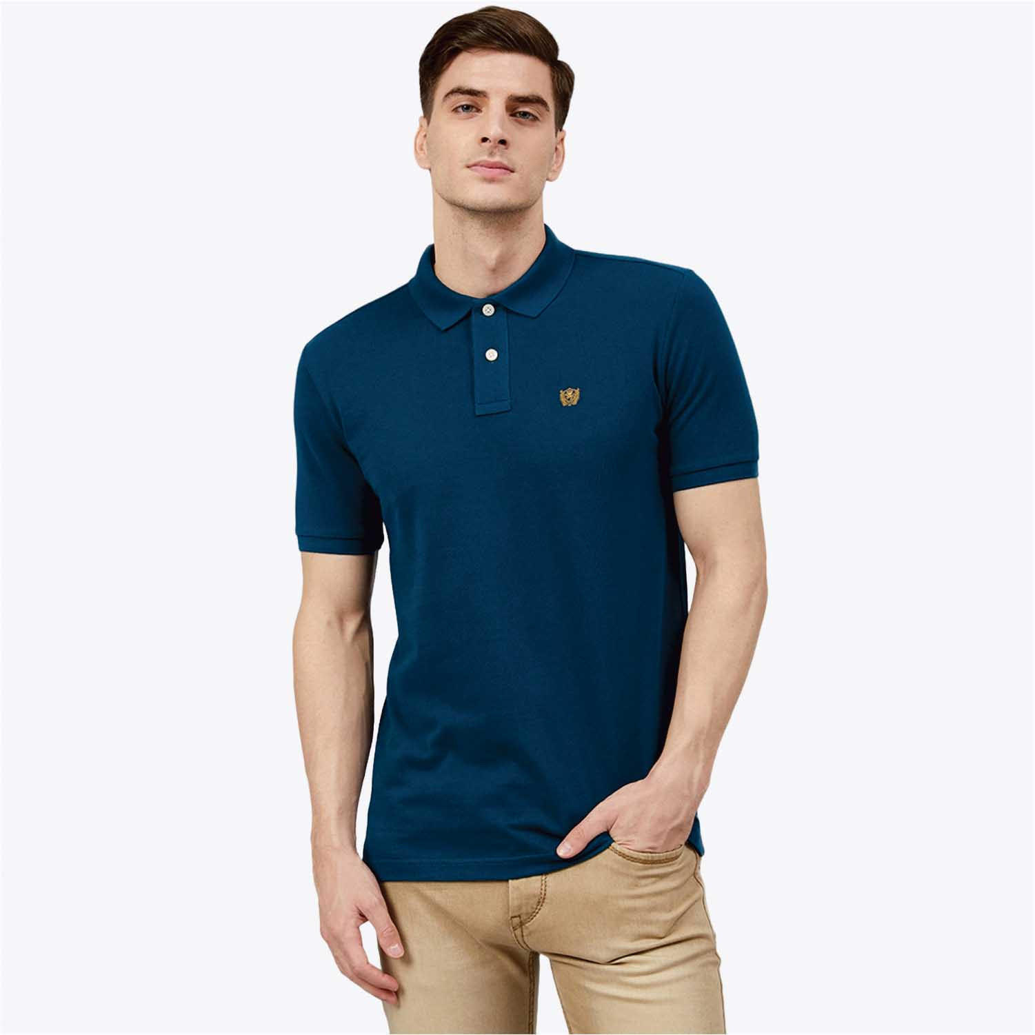 تيشيرت بولو سادة بأكمام قصيرة من فهرنهايت-men-clothing-tshirtsandpolos-polos-image-1