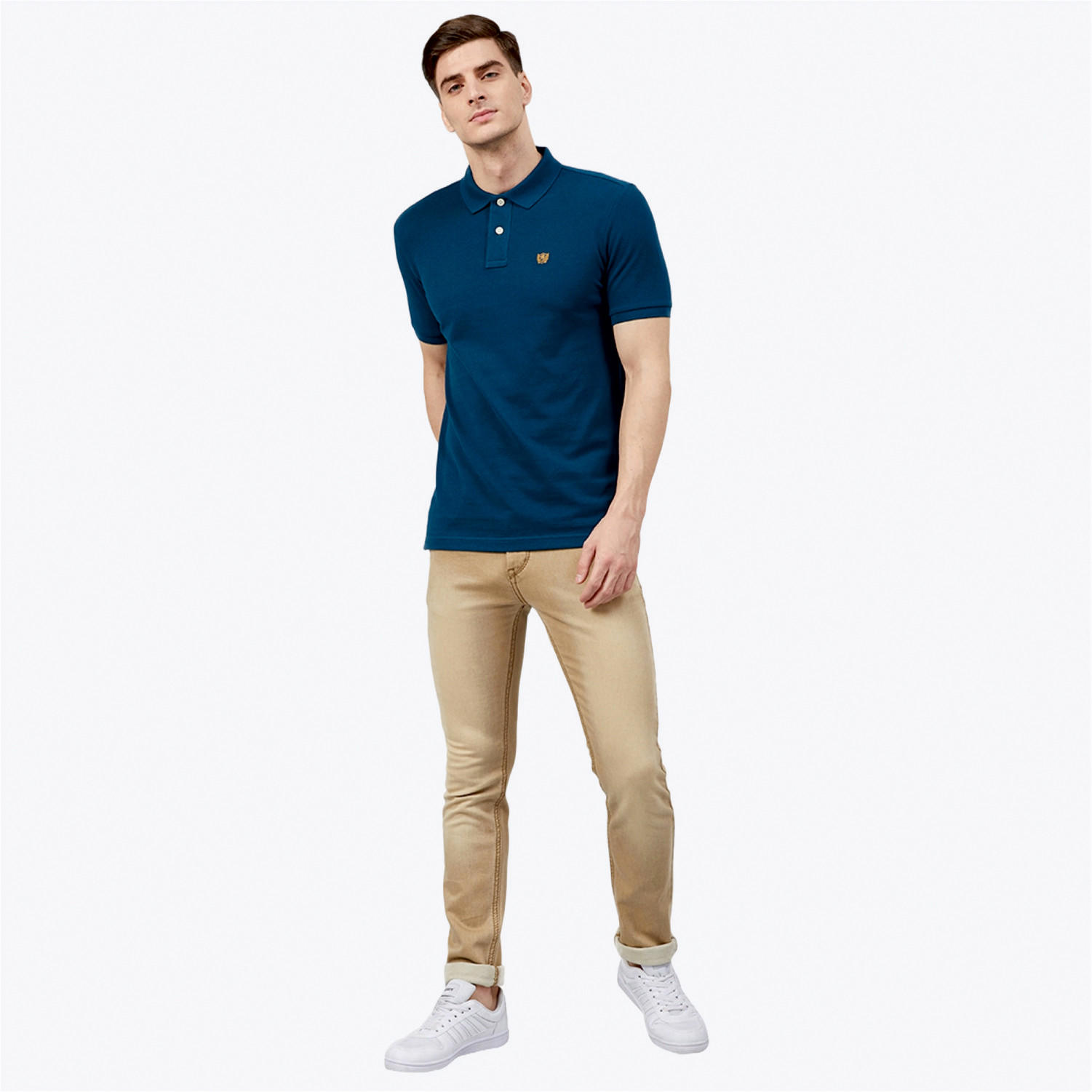 تيشيرت بولو سادة بأكمام قصيرة من فهرنهايت-men-clothing-tshirtsandpolos-polos-image-2