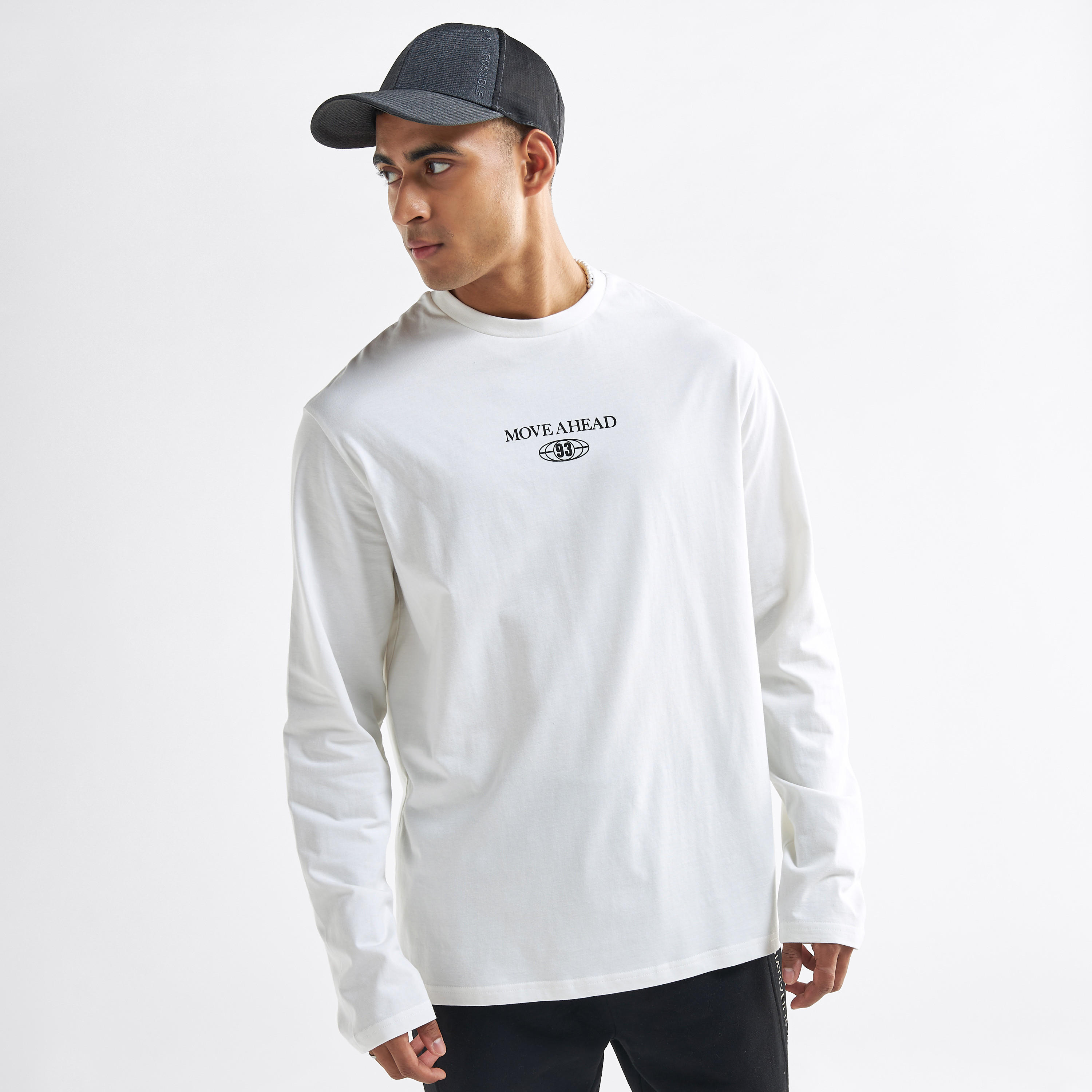 Typography Print Crew Neck T-shirt with Long Sleeves-men-clothing-tshirtsandpolos-tshirts-image-1