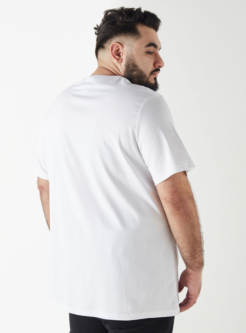 طقم من قطعتين - تيشيرت مقاس كبير بياقة ضيقة وأكمام قصيرة وطبعات سوبر مان-men-clothing-tshirtsandpolos-tshirts-image-4