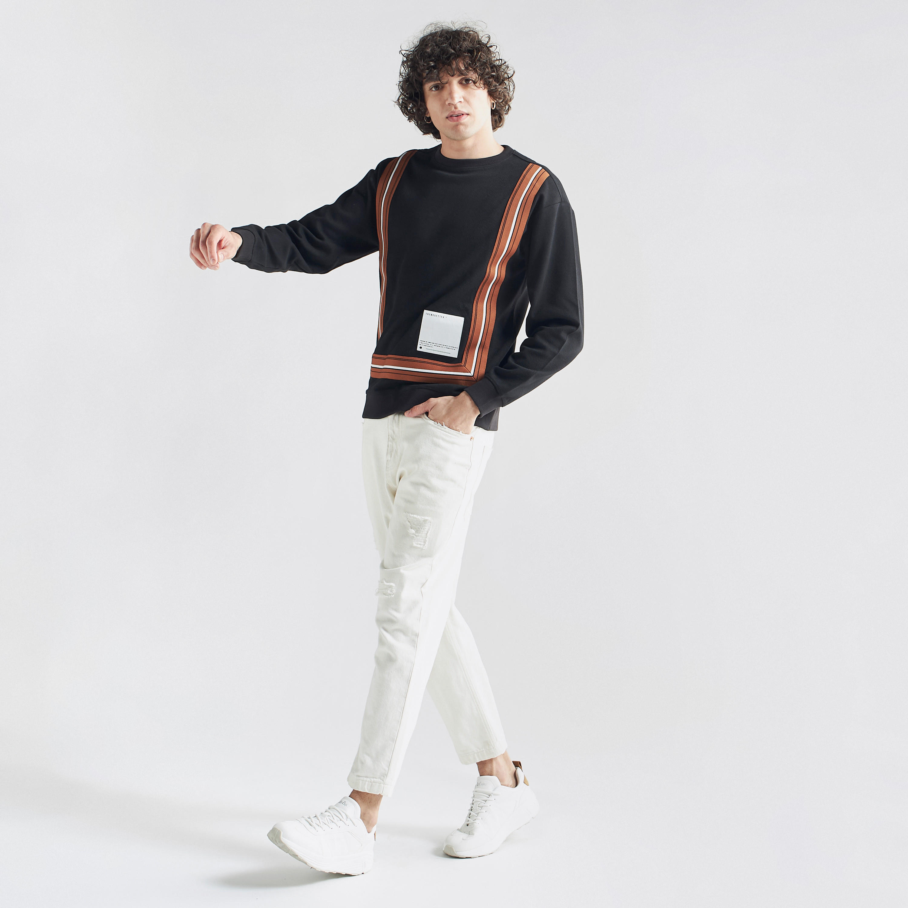 Panelled Sweatshirt with Long Sleeves-men-winterwear-hoodiesandsweatshirts-image-2