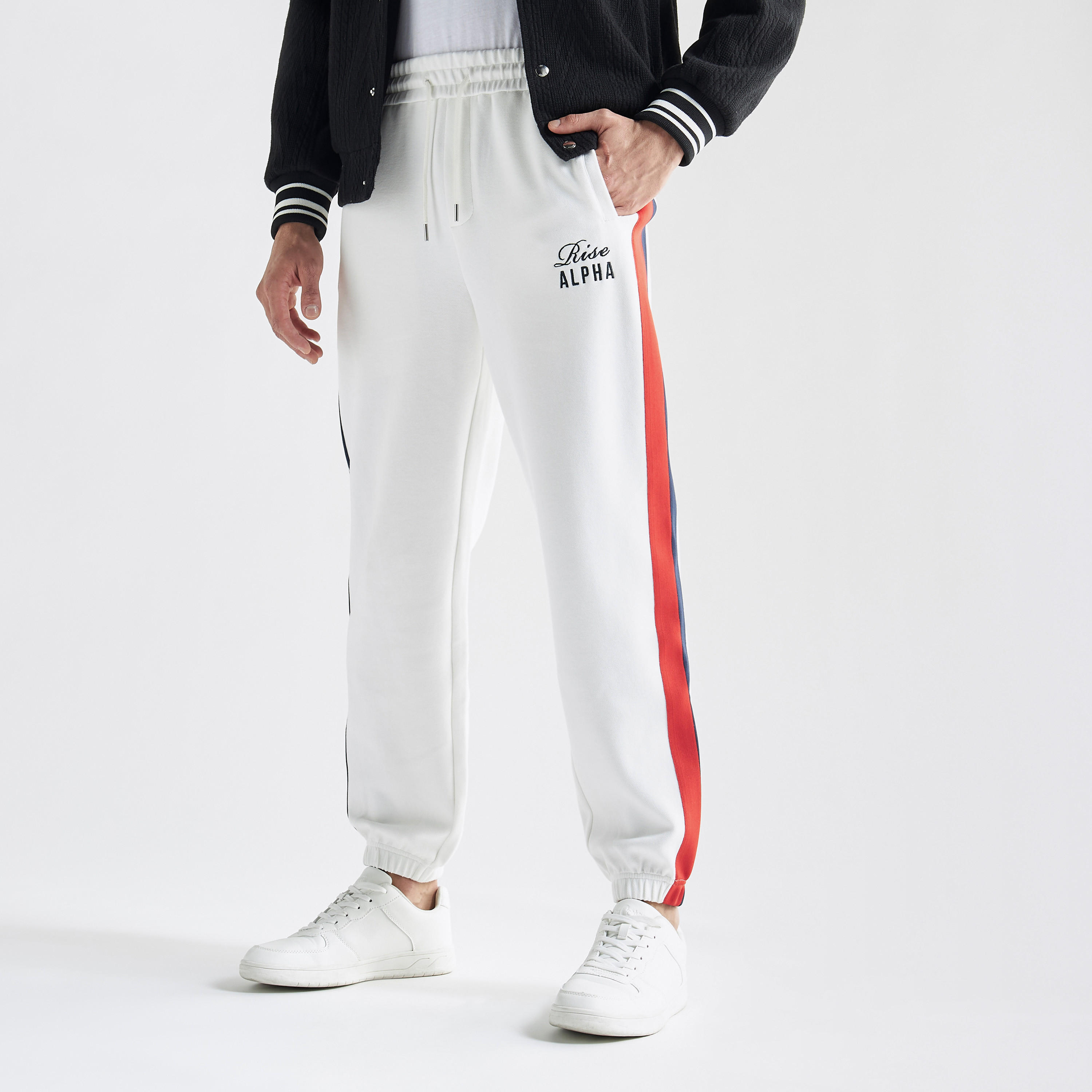 Panelled Joggers with Drawstring Closure and Pockets-men-clothing-bottoms-joggers-image-1