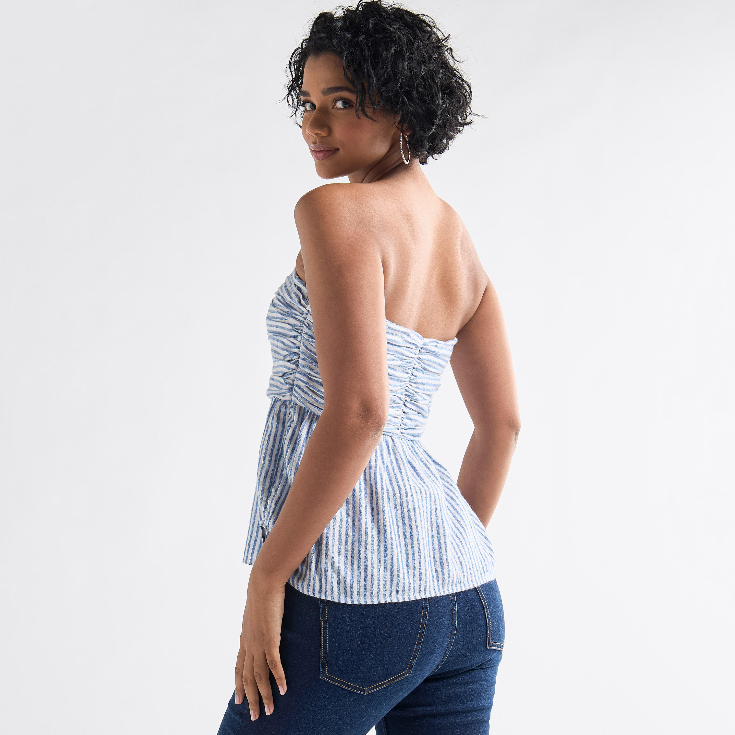 Striped Tube Top with Ruched Detail-women-clothing-shirtsandblouses-blouses-image-3