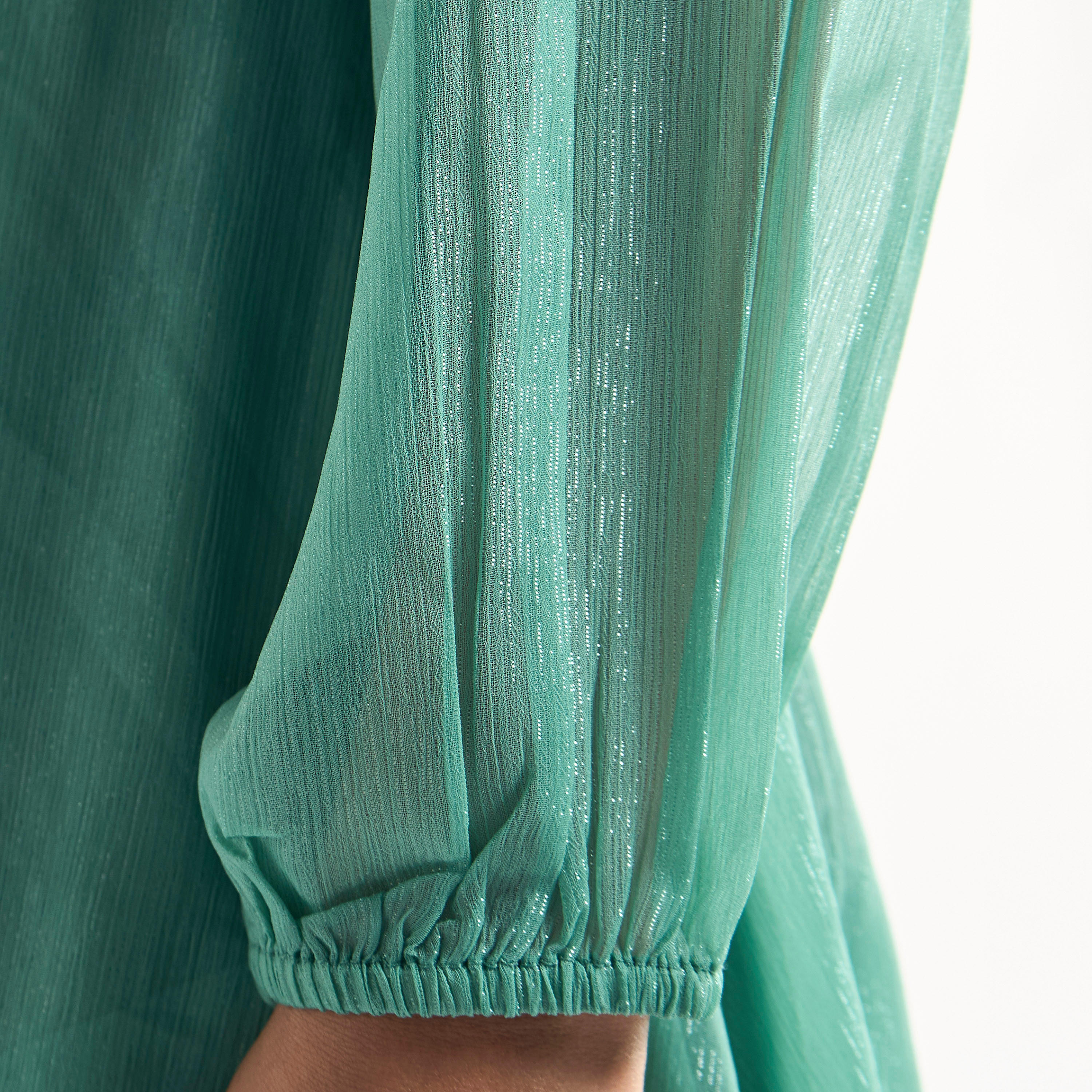 Textured Layered Dress with Cowl Neck and Long Sleeves-women-clothing-dresses-image-5