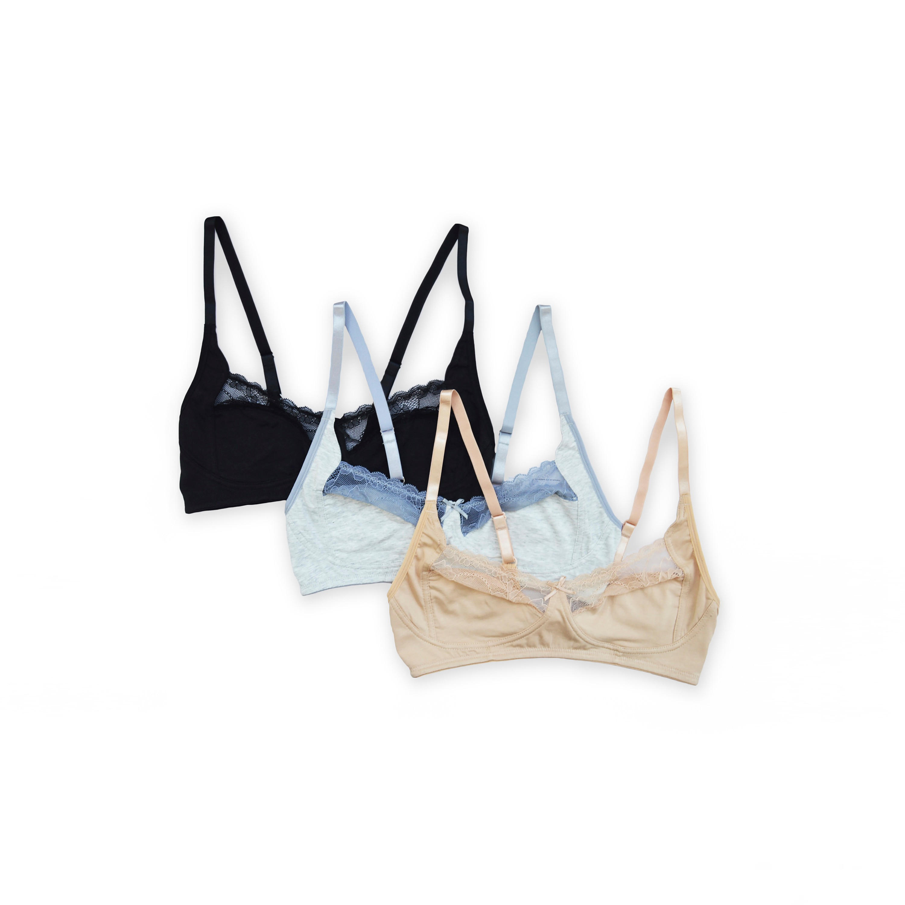 صدرية دانتيل بتصاميم مغايرة وكوب كامل وبدون سلك ديا من أدارايا - طقم من 3 قطع-women-clothing-lingerie-bras-image-4